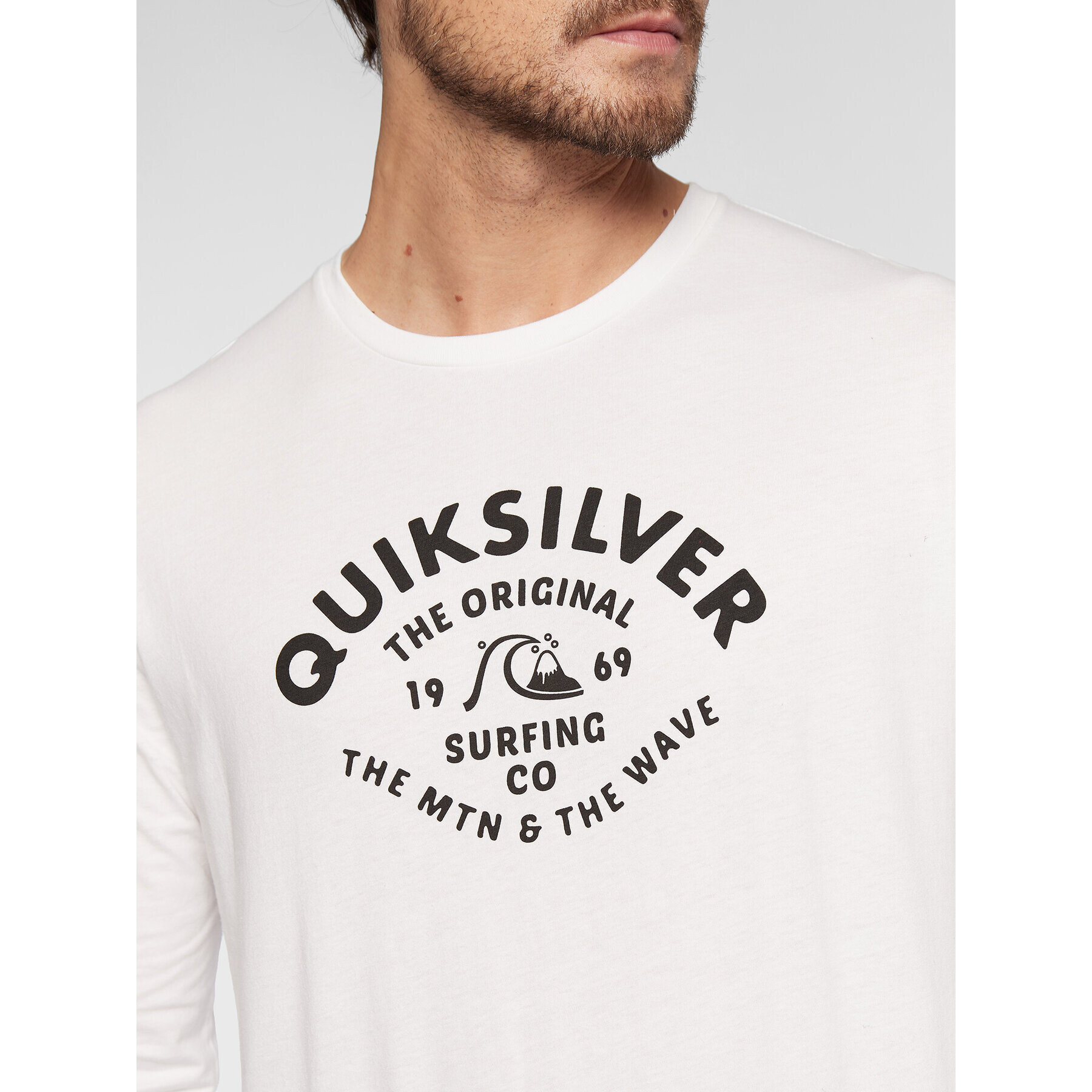 Quiksilver Тениска с дълъг ръкав Script Talk EQYZT07055 Бял Classic Fit - Pepit.bg