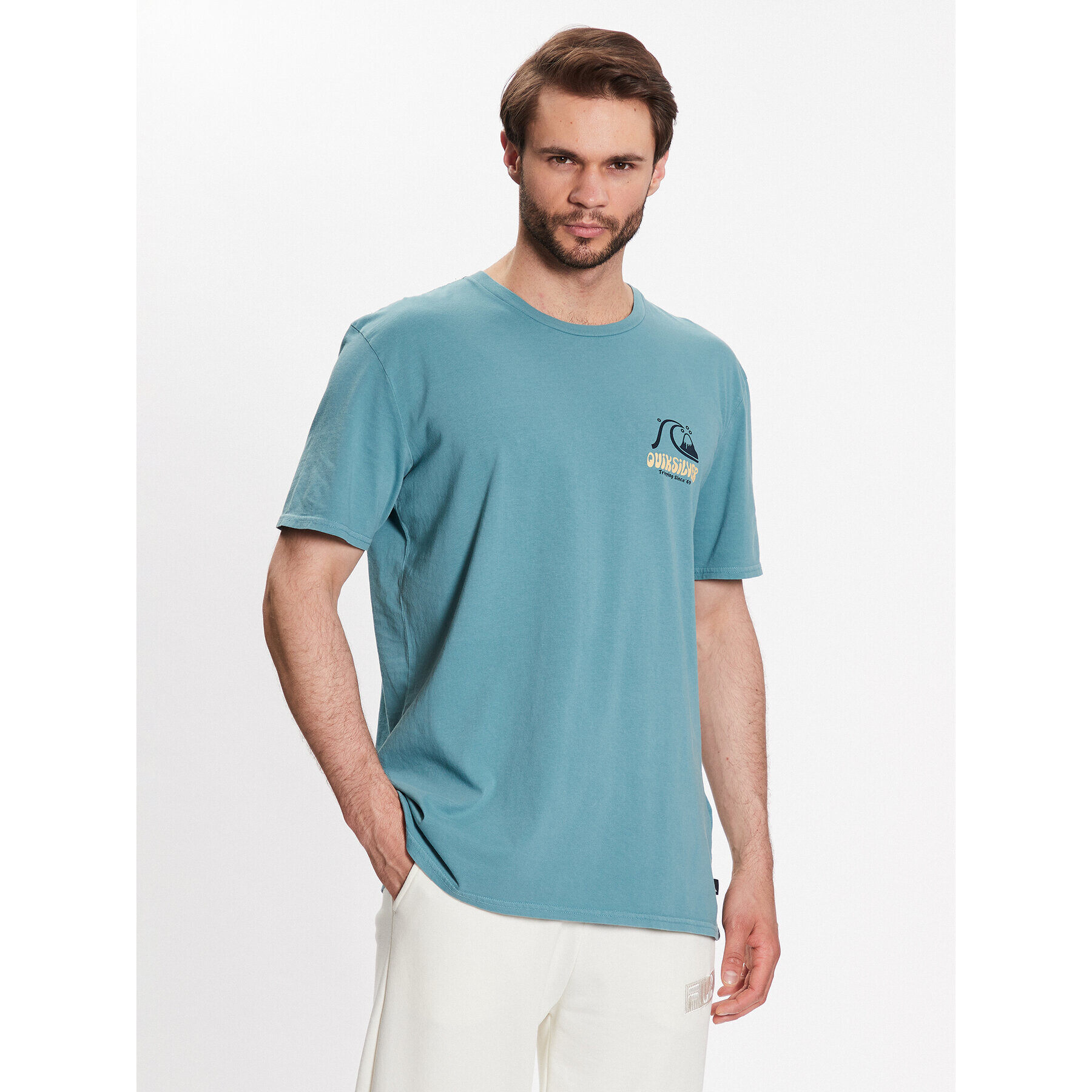 Quiksilver Тишърт Arts In Palm EQYZT07249 Син Regular Fit - Pepit.bg