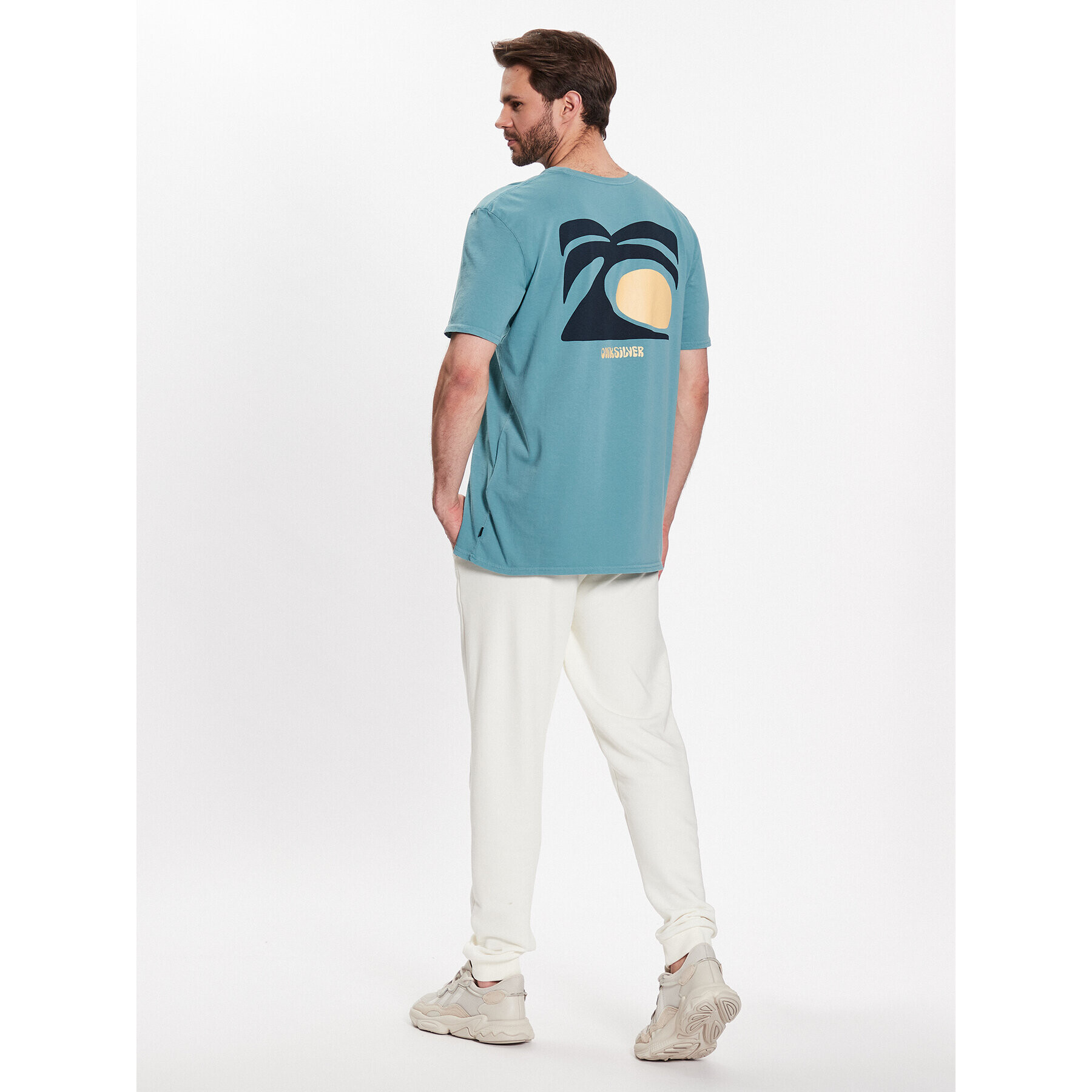 Quiksilver Тишърт Arts In Palm EQYZT07249 Син Regular Fit - Pepit.bg