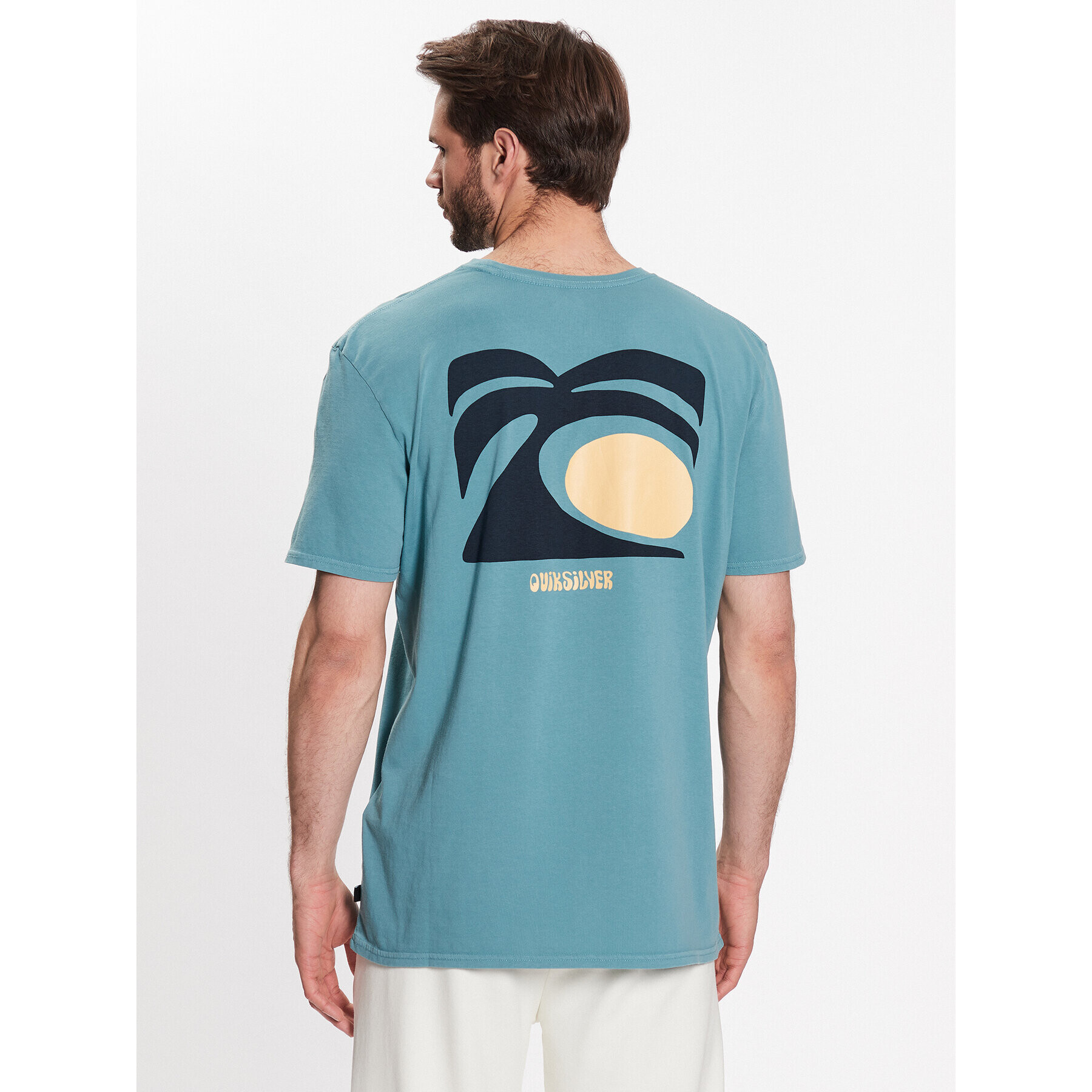 Quiksilver Тишърт Arts In Palm EQYZT07249 Син Regular Fit - Pepit.bg