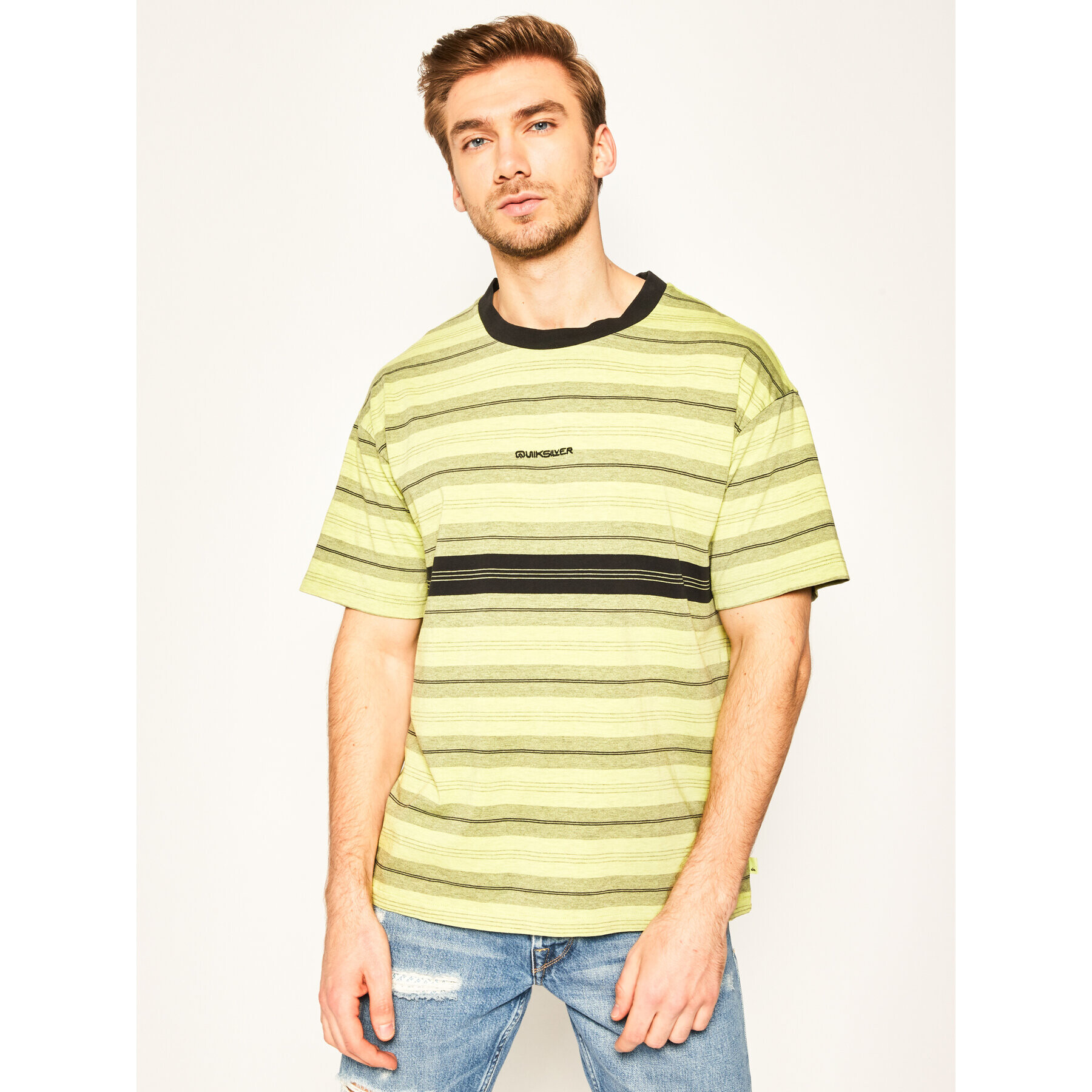 Quiksilver Тишърт Back On EQYKT03962 Зелен Boxy Fit - Pepit.bg