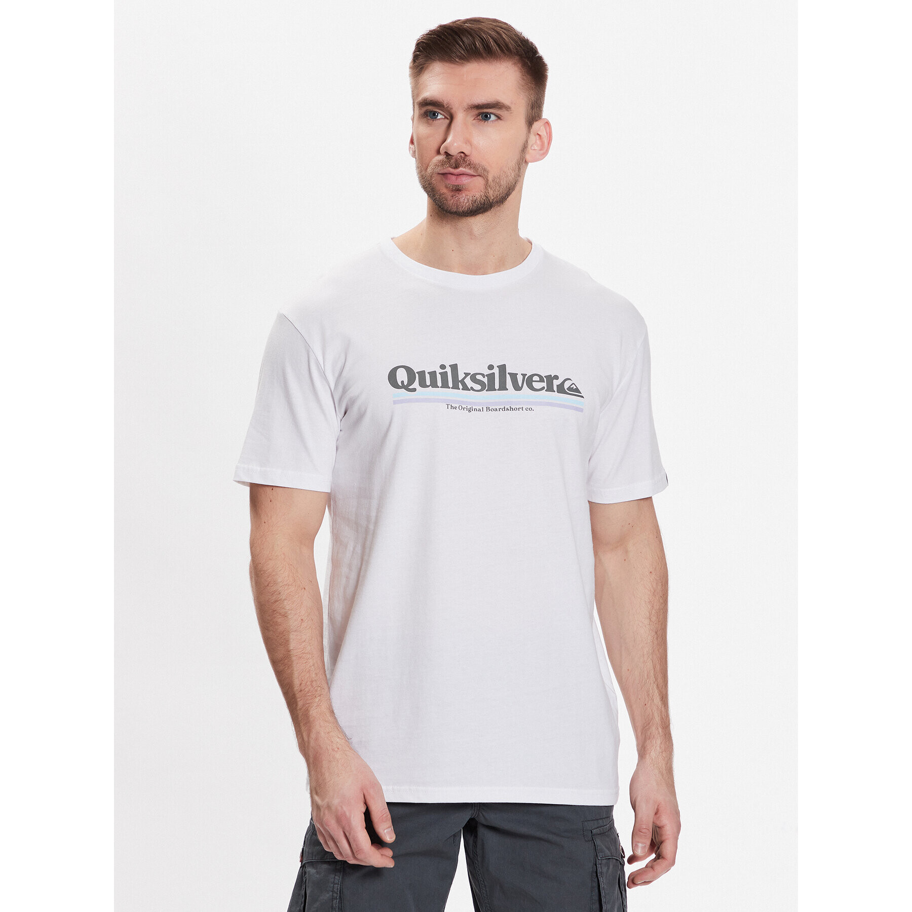 Quiksilver Тишърт Between The Lines EQYZT07216 Бял Regular Fit - Pepit.bg
