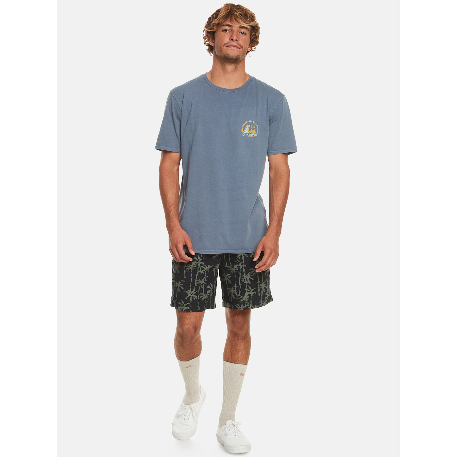 Quiksilver Тишърт Cleancircle Tees EQYZT07491 Син Regular Fit - Pepit.bg