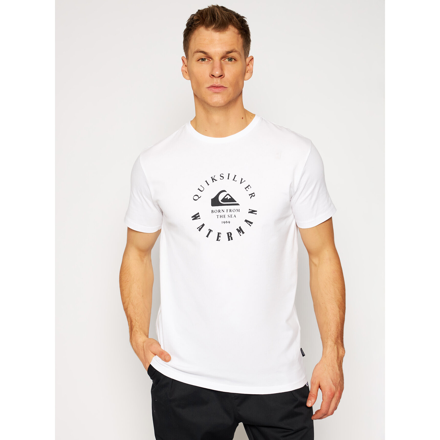 Quiksilver Тишърт Little Marks EQMZT03208 Бял Regular Fit - Pepit.bg