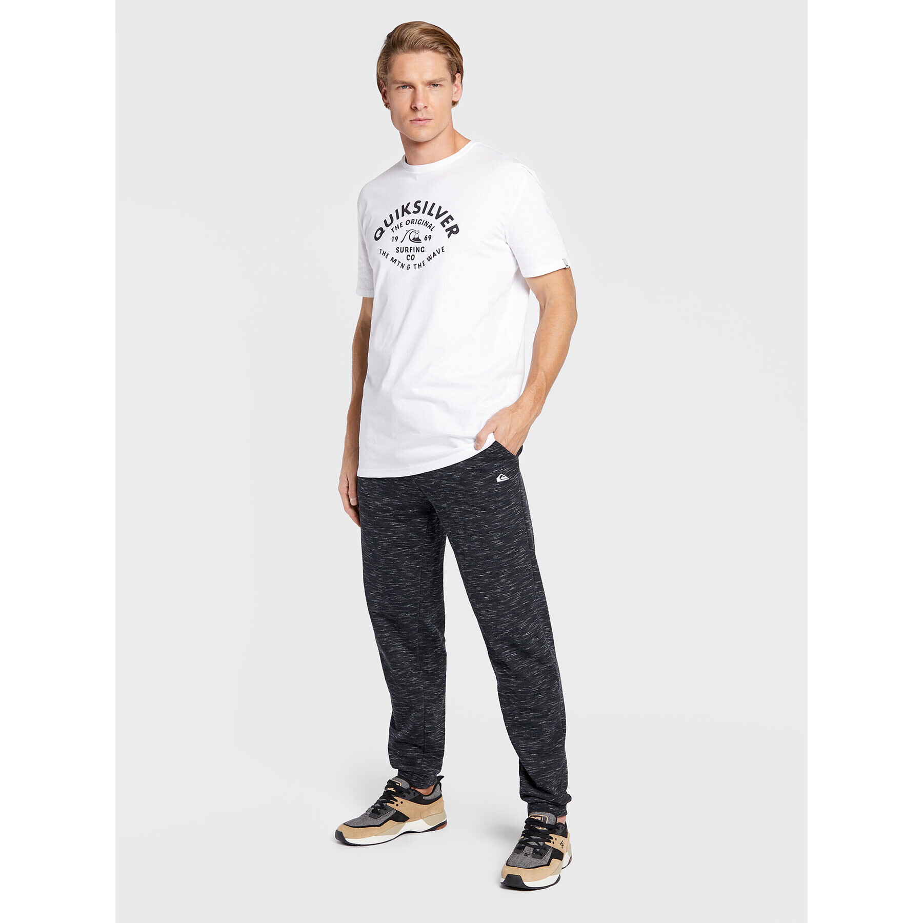 Quiksilver Тишърт Script Talk Front EQYZT07042 Бял Classic Fit - Pepit.bg