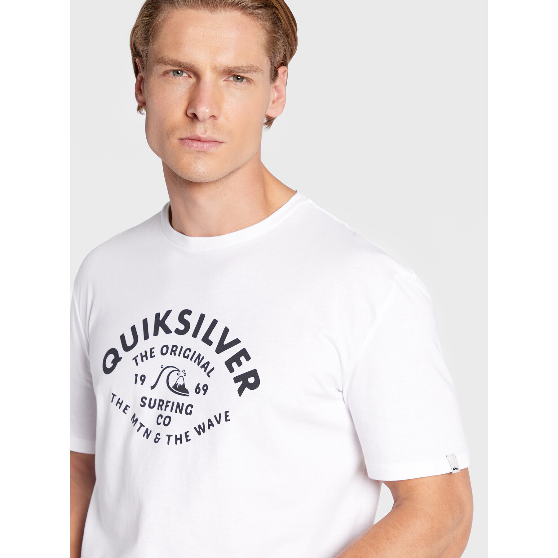 Quiksilver Тишърт Script Talk Front EQYZT07042 Бял Classic Fit - Pepit.bg