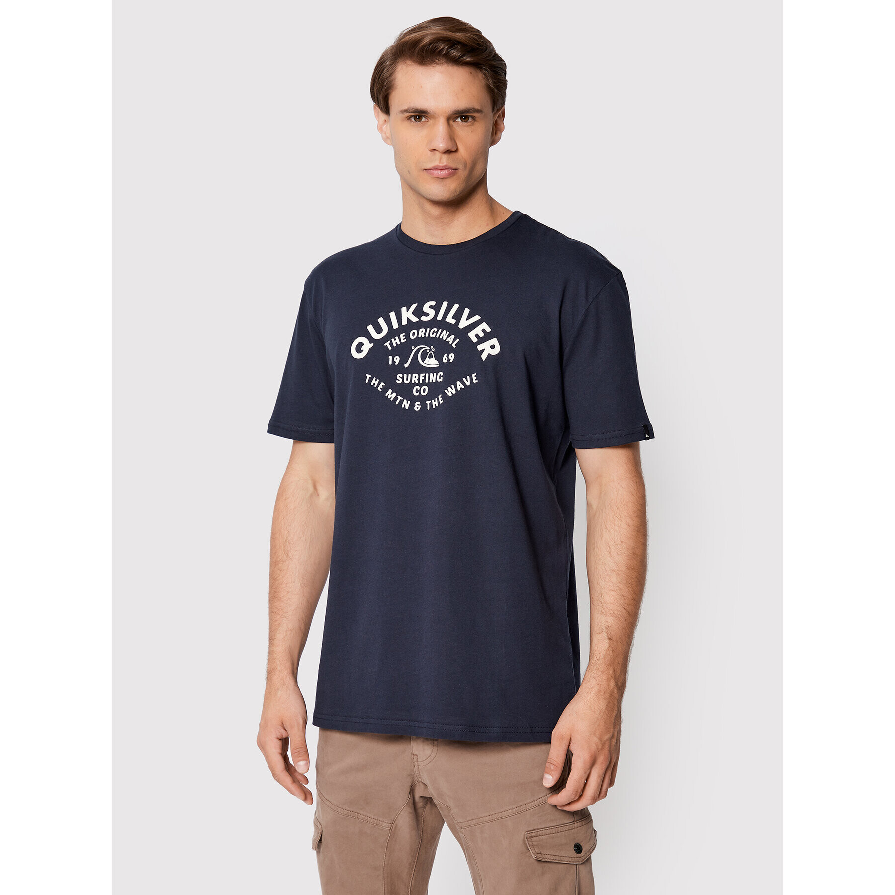 Quiksilver Тишърт Script Talk Front EQYZT07042 Тъмносин Regular Fit - Pepit.bg