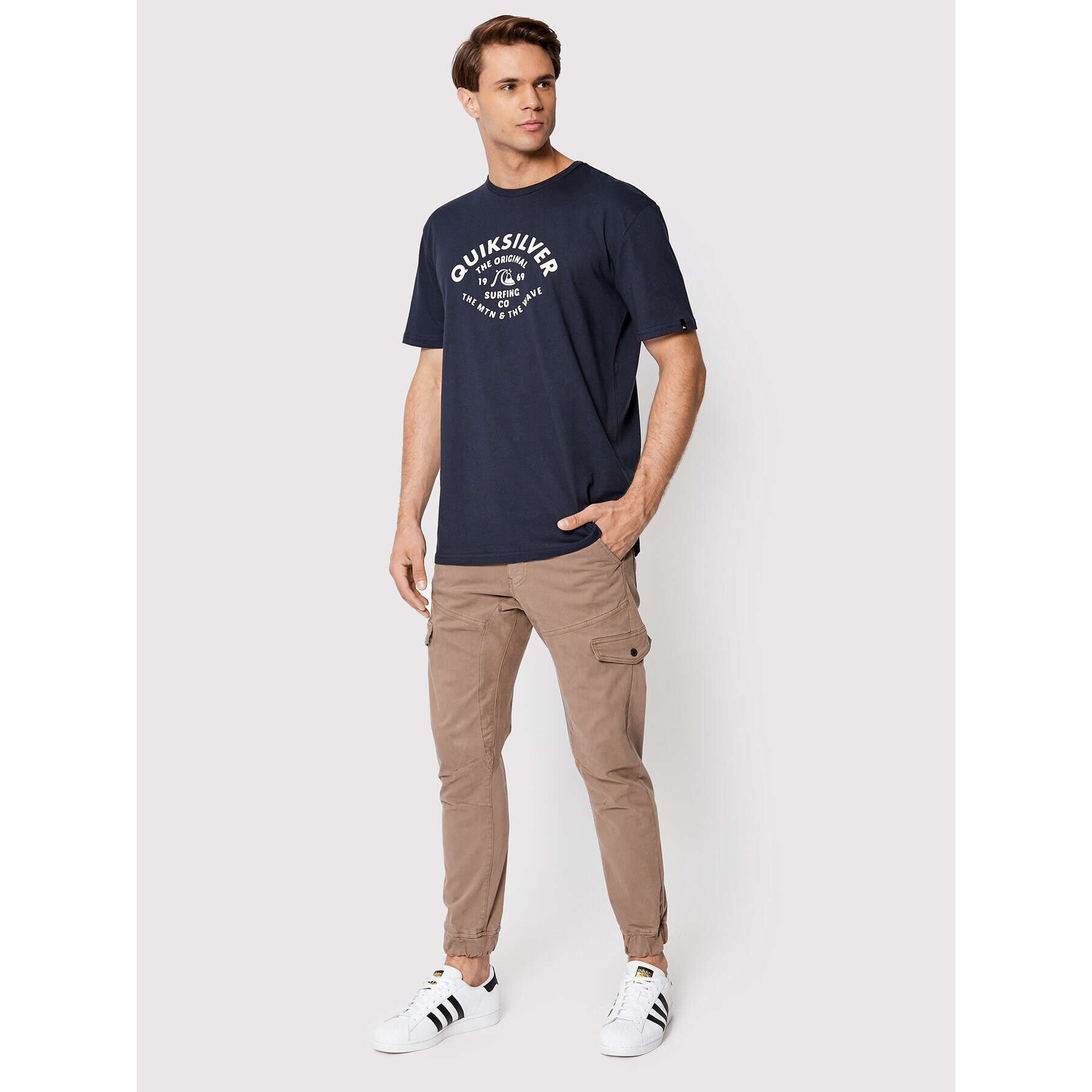 Quiksilver Тишърт Script Talk Front EQYZT07042 Тъмносин Regular Fit - Pepit.bg