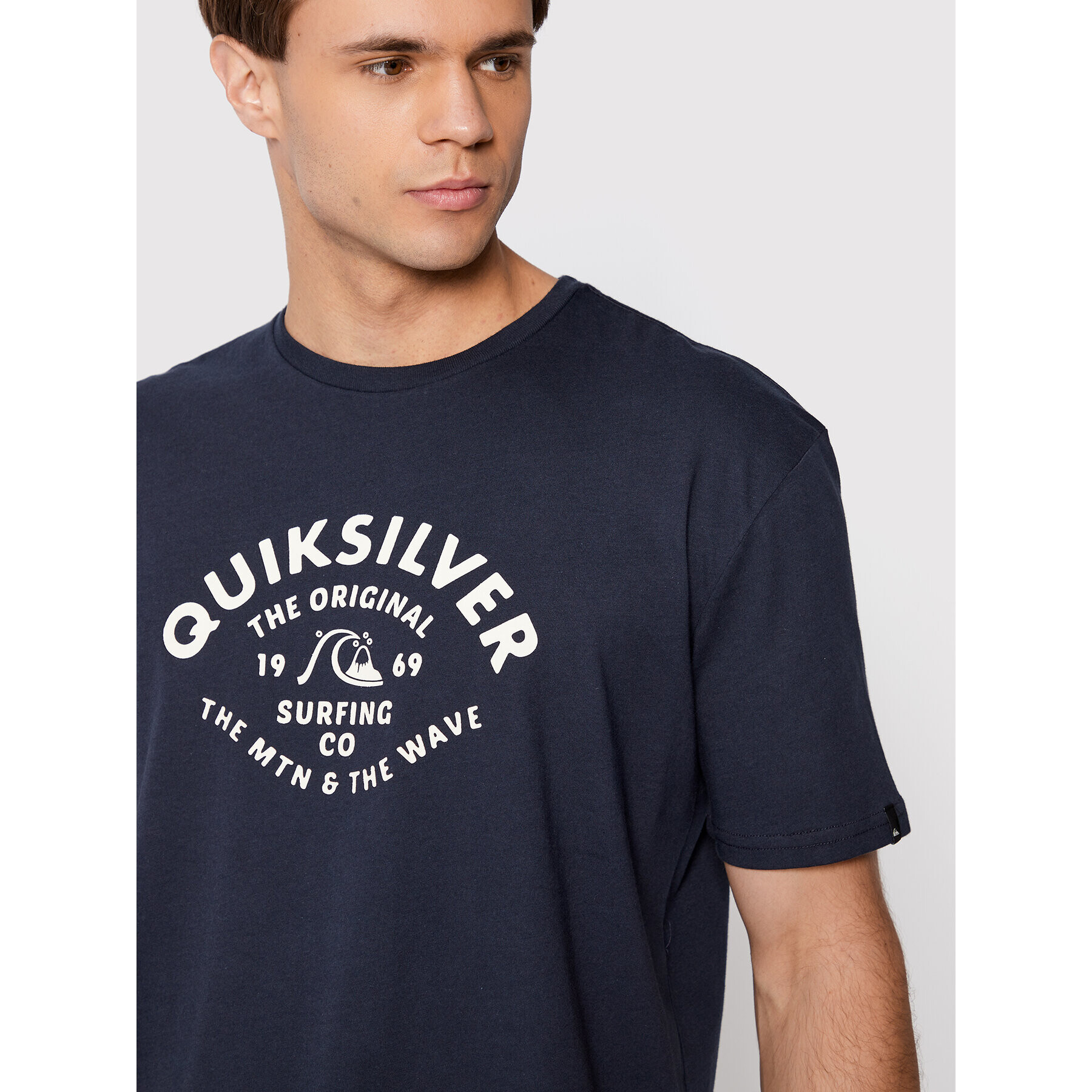Quiksilver Тишърт Script Talk Front EQYZT07042 Тъмносин Regular Fit - Pepit.bg