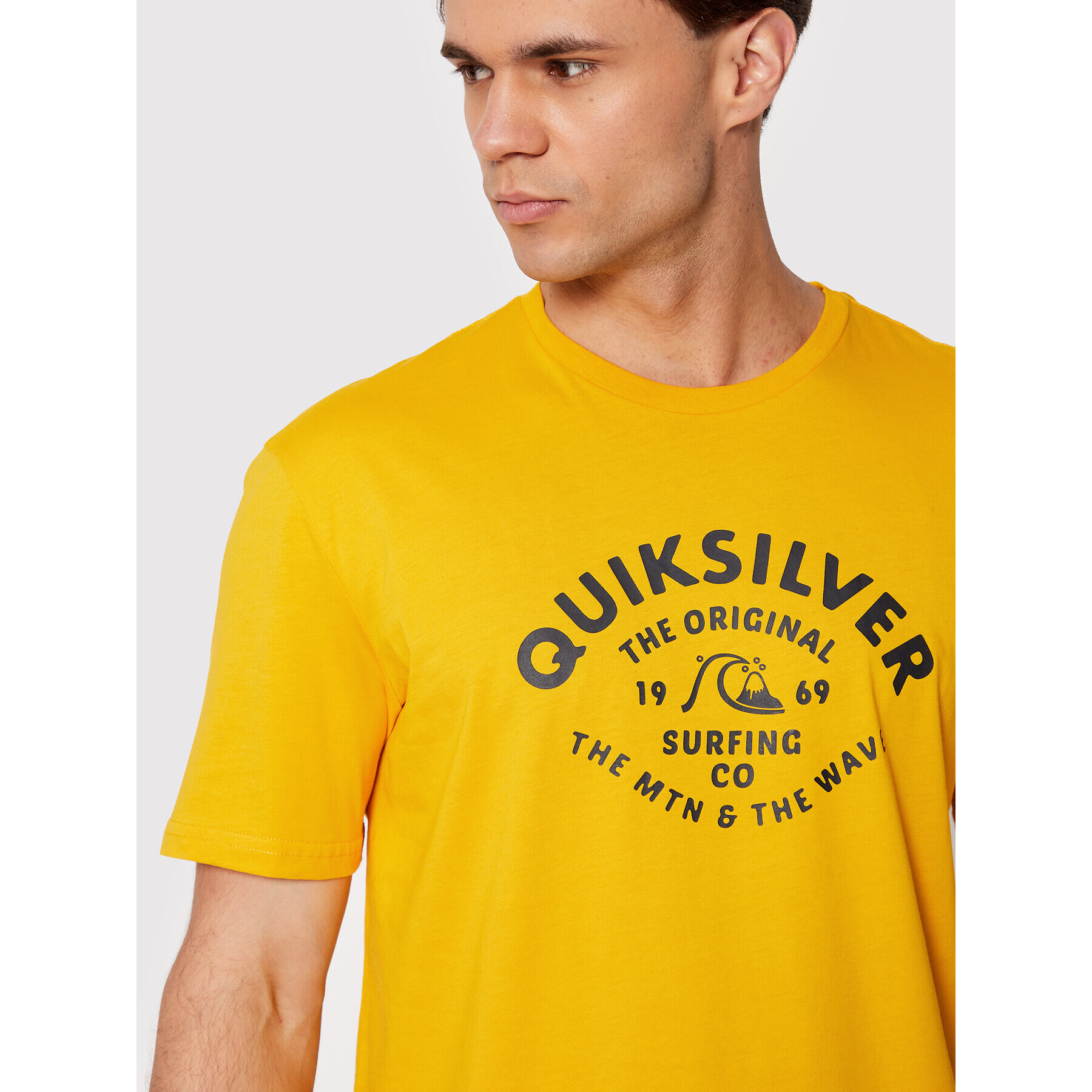 Quiksilver Тишърт Script Talk Front EQYZT07042 Жълт Regular Fit - Pepit.bg