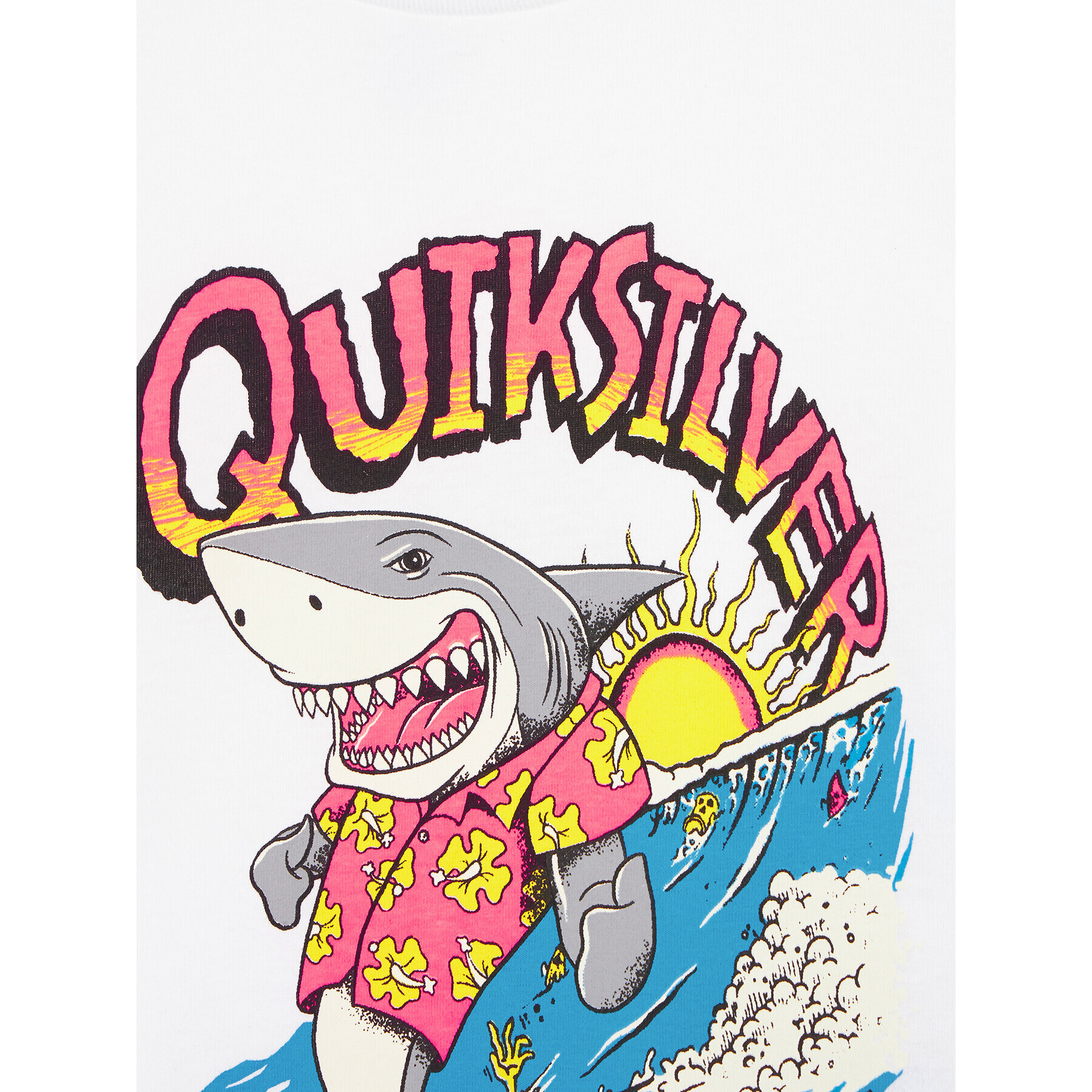 Quiksilver Тишърт Shark Smile Бял Regular Fit - Pepit.bg