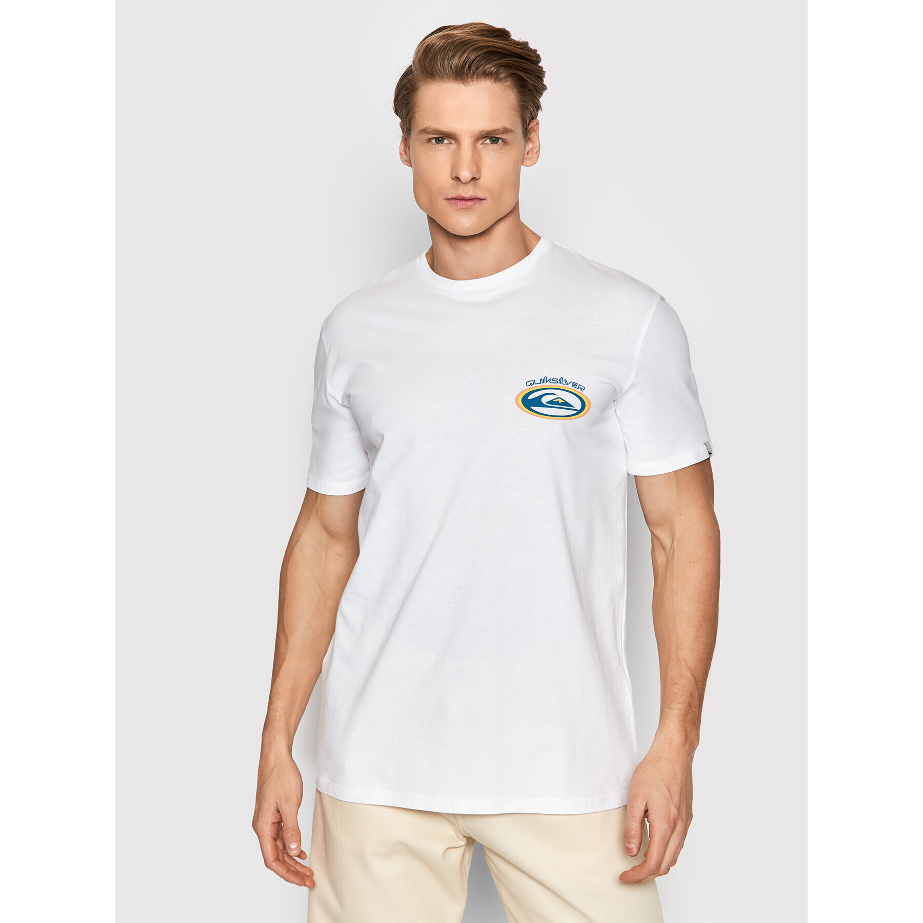 Quiksilver Тишърт Temper Trap EQYZT06658 Бял Regular Fit - Pepit.bg