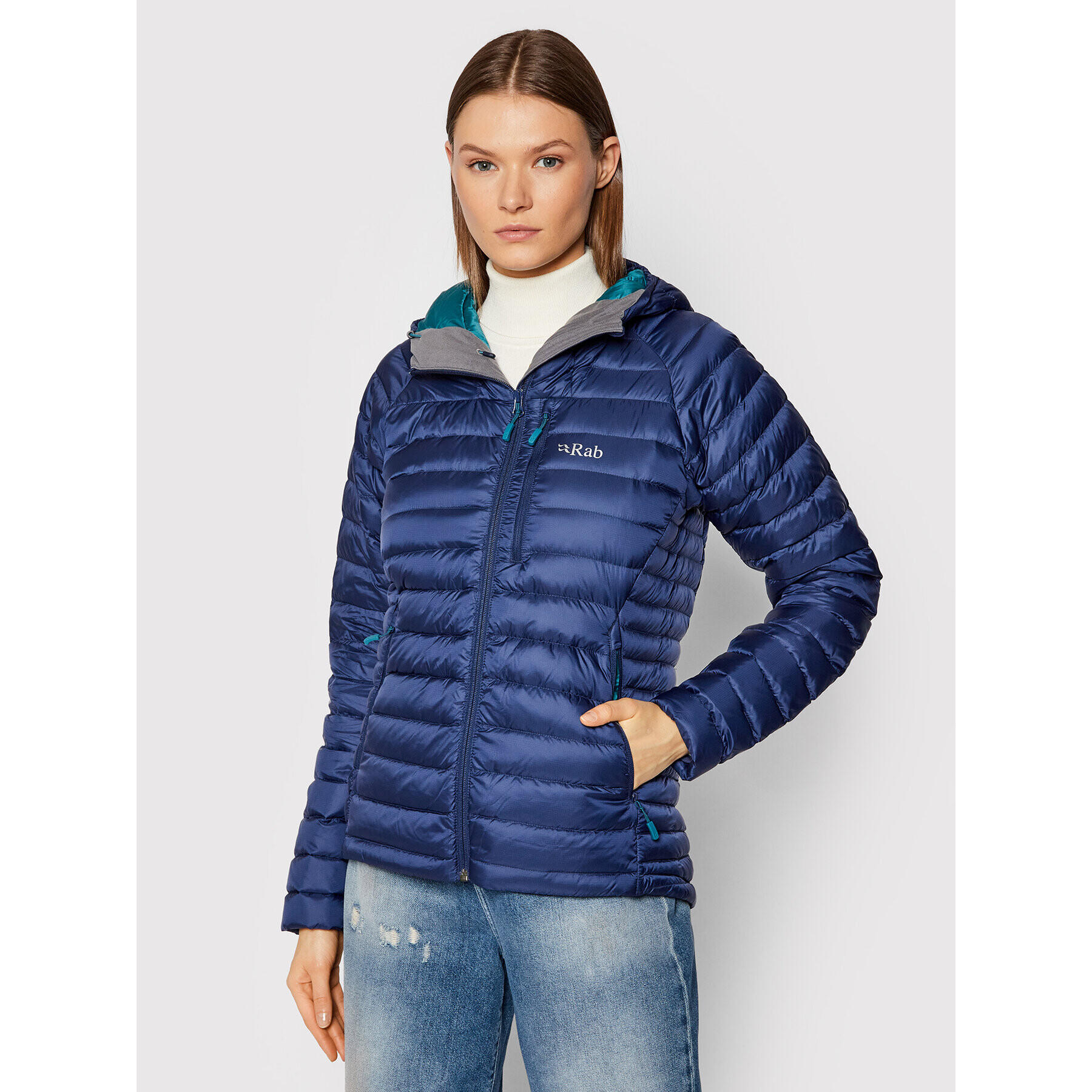 Rab Пухено яке Microlight Alpine QDB-13-DI Тъмносин Slim Fit - Pepit.bg