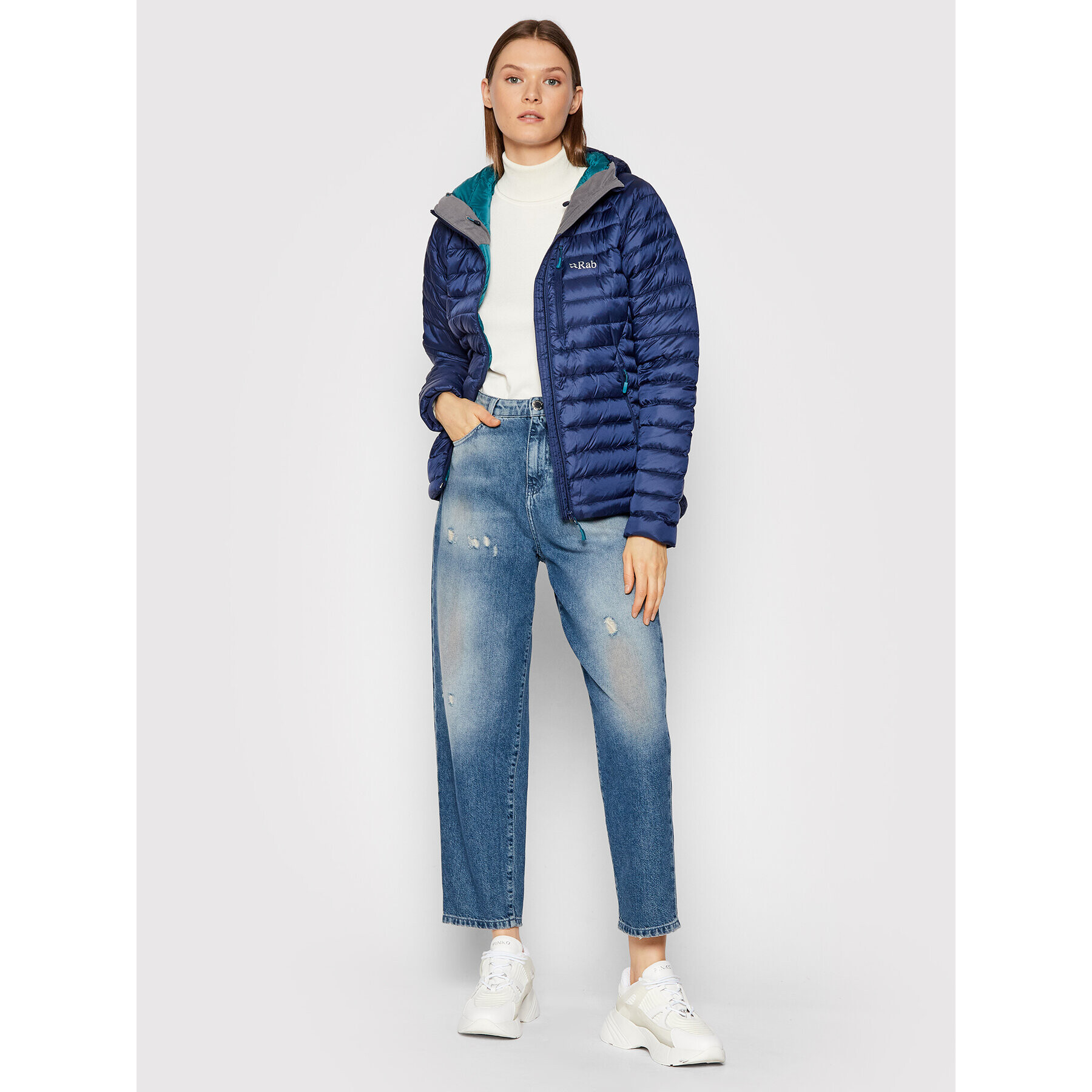 Rab Пухено яке Microlight Alpine QDB-13-DI Тъмносин Slim Fit - Pepit.bg