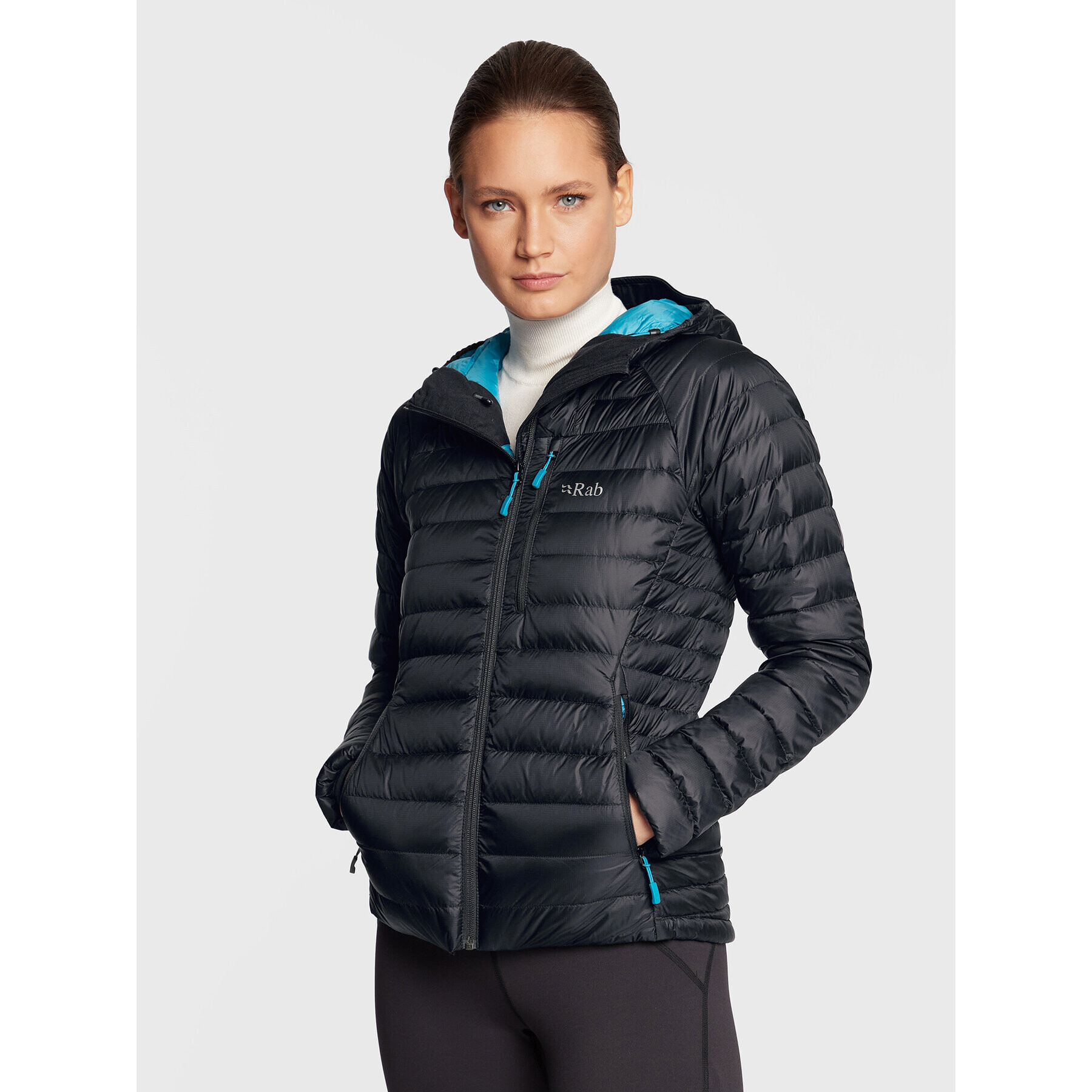 Rab Пухено яке Microlight Alpne QDB-13-BL-10 Черен Regular Fit - Pepit.bg