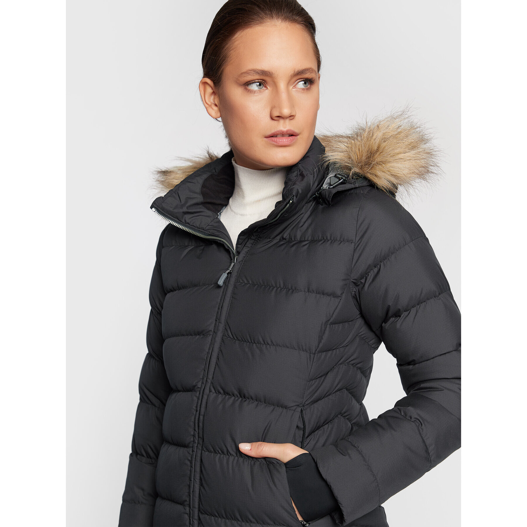 Rab Пухено яке Deep Cover QDB-33-BLK-08 Черен Regular Fit - Pepit.bg
