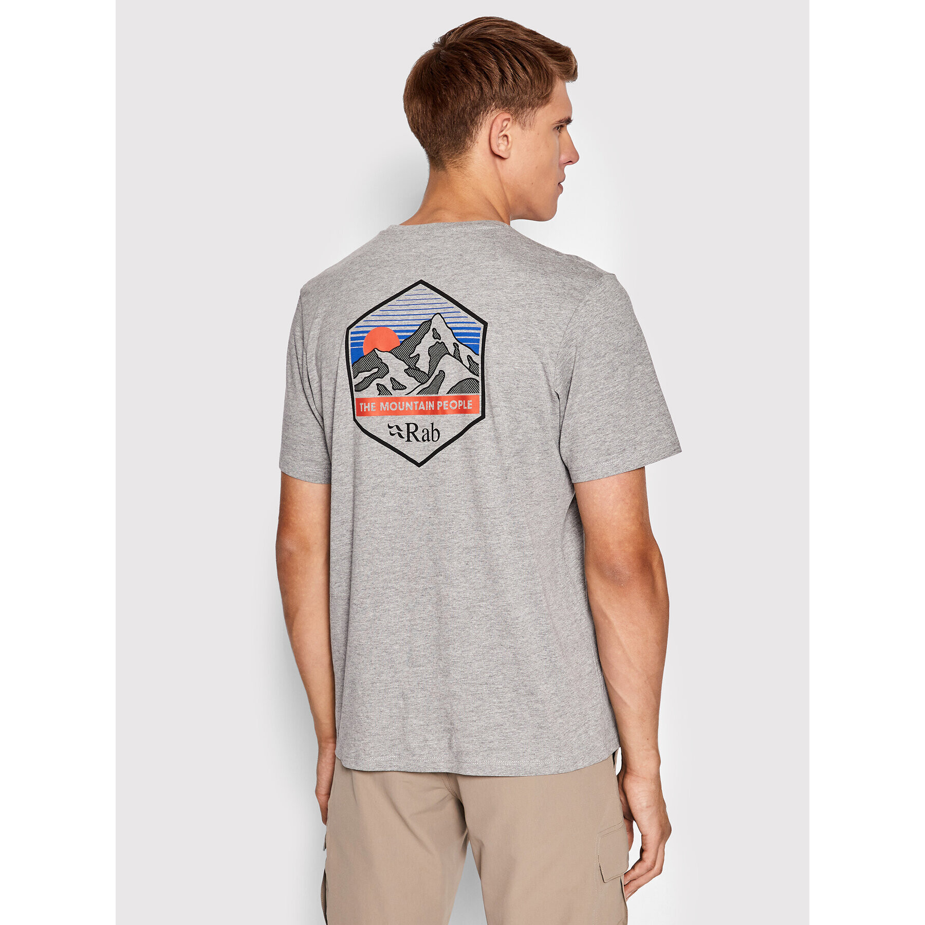 Rab Тишърт Stance Mountain Peak QCB-66-GYM-L Сив Regular Fit - Pepit.bg