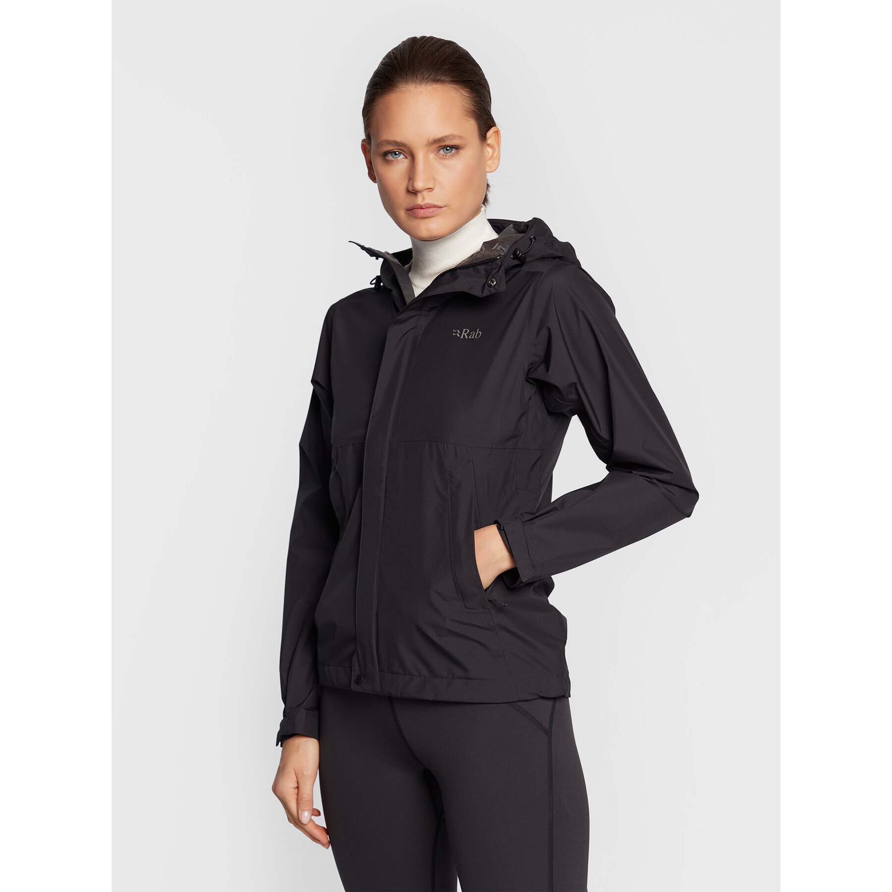 Rab Яке за дъжд Downpour Eco QWG-83-BL-08 Черен Regular Fit - Pepit.bg