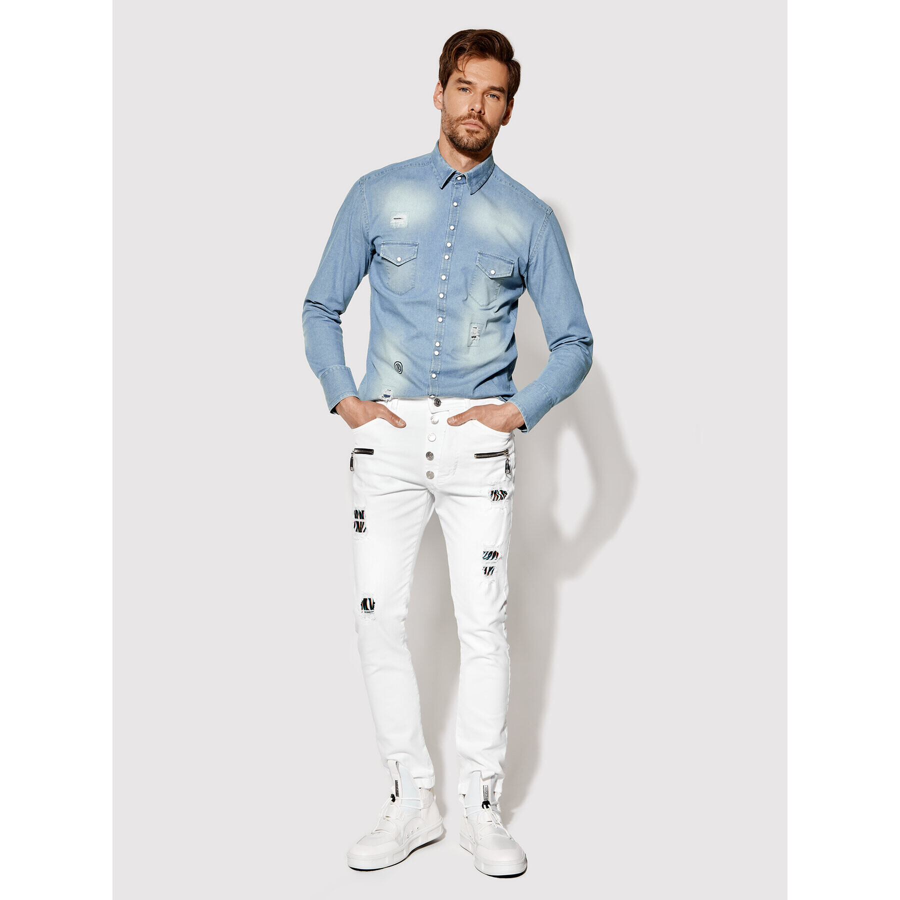 Rage Age Дънки Hermes 1 Бял Slim Fit - Pepit.bg