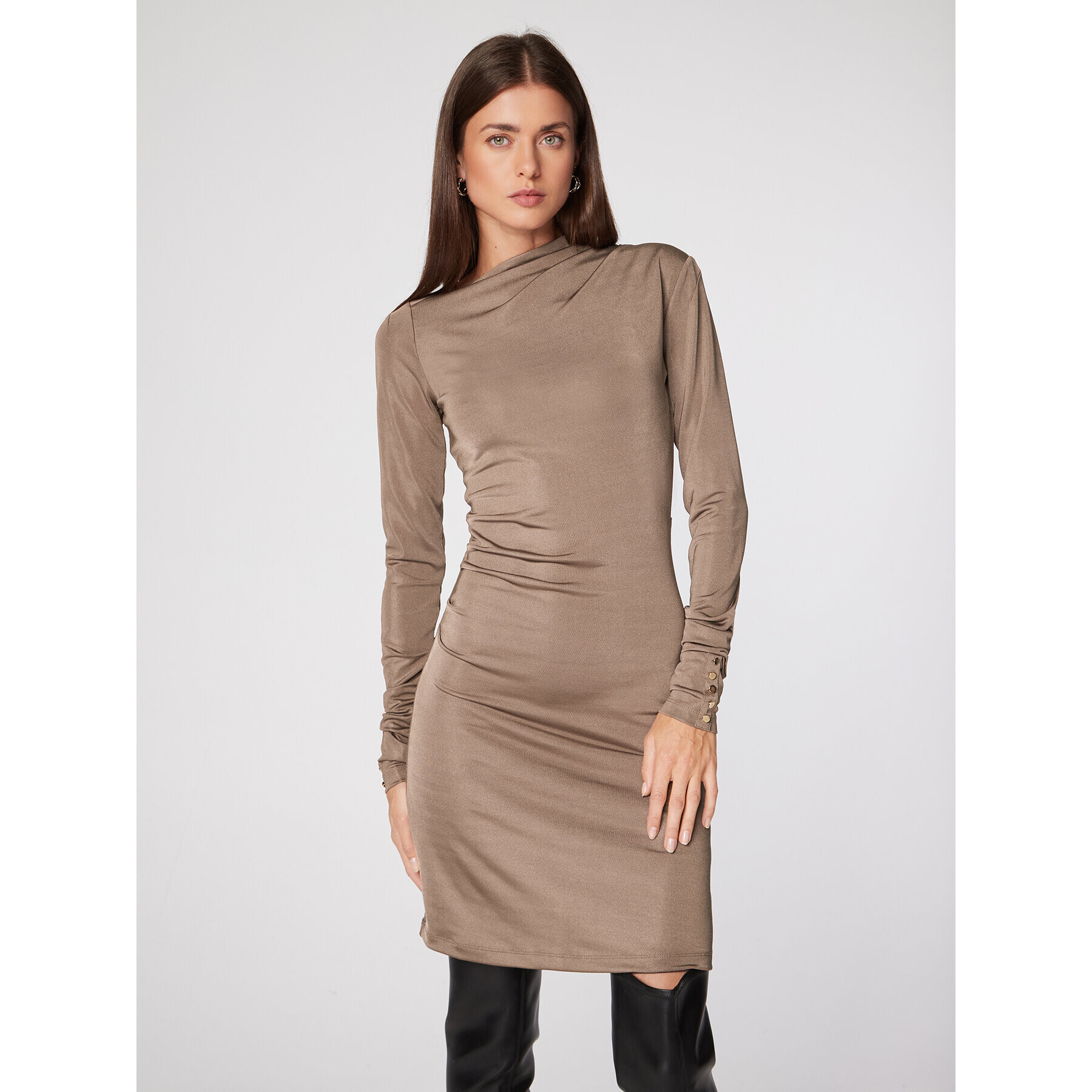 Rage Age Ежедневна рокля Natalie Бежов Slim Fit - Pepit.bg