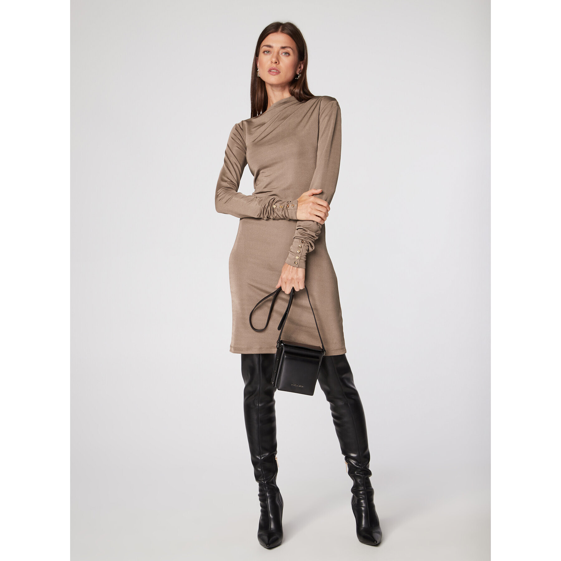 Rage Age Ежедневна рокля Natalie Бежов Slim Fit - Pepit.bg