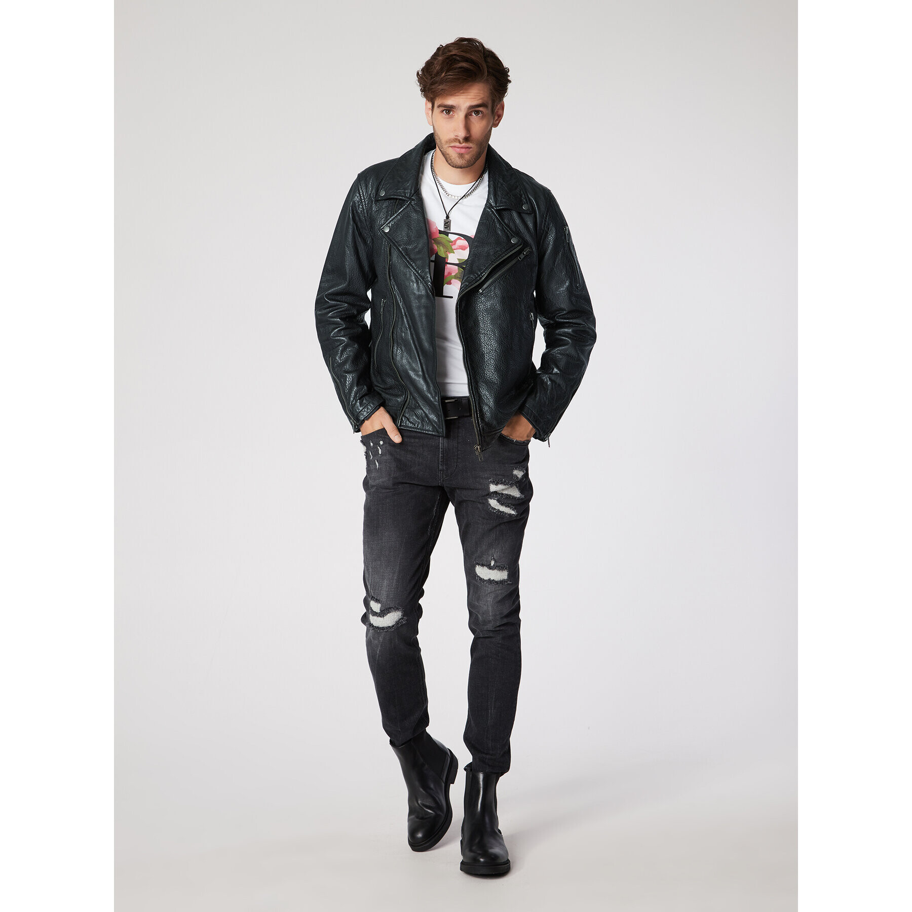 Rage Age Кожено яке Hurricane Черен Regular Fit - Pepit.bg