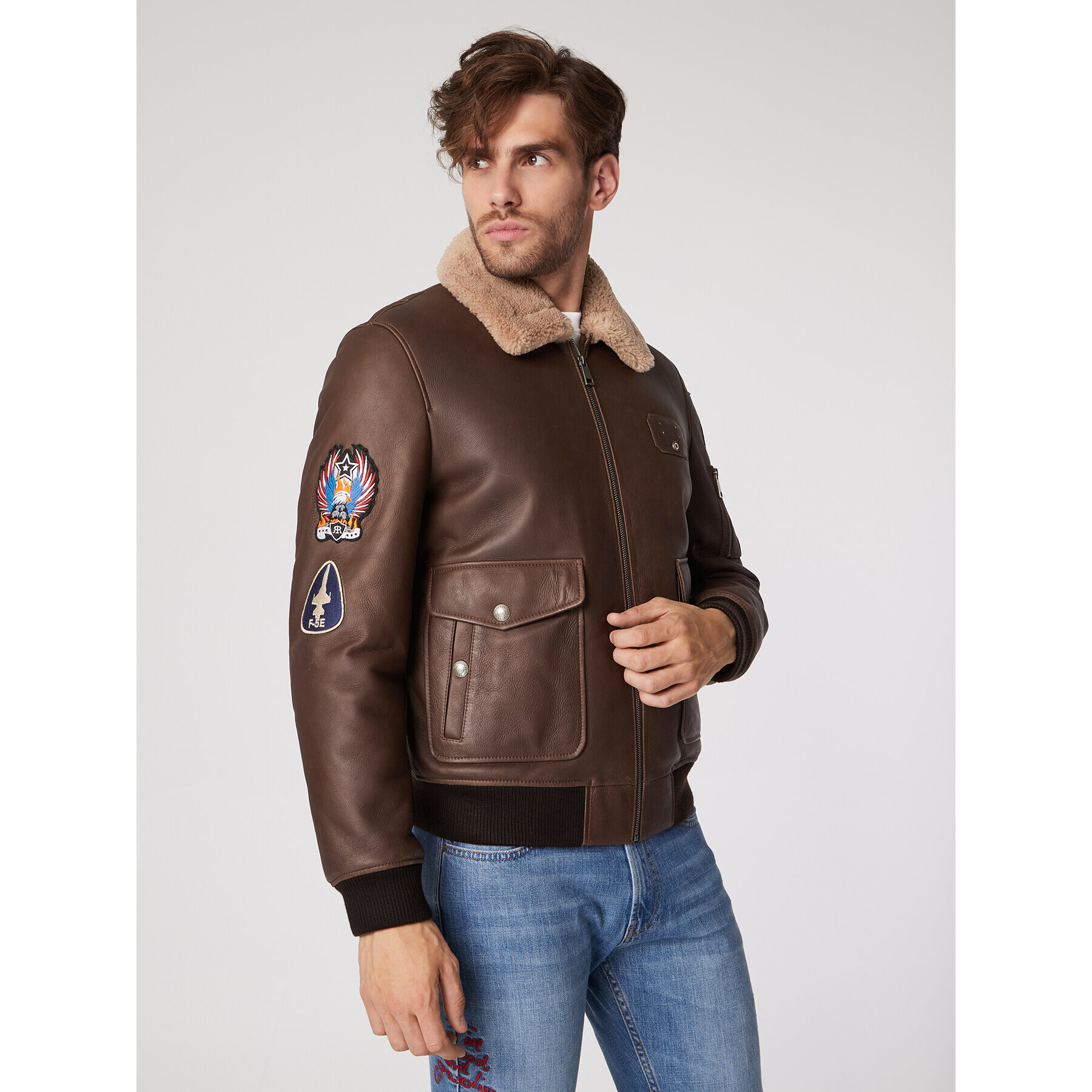 Rage Age Кожено яке Maverick Кафяв Regular Fit - Pepit.bg