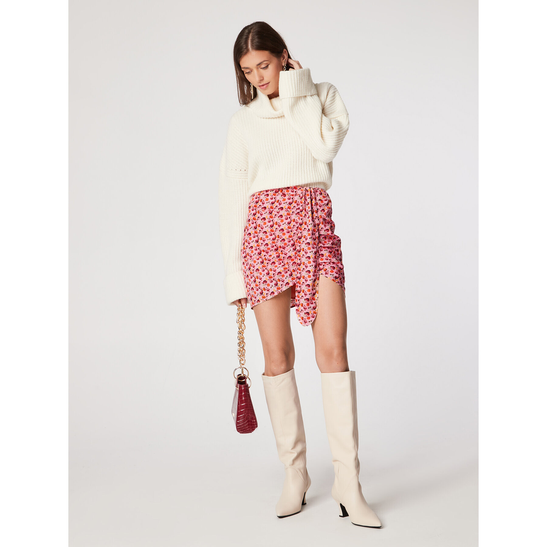 Rage Age Мини пола Susie Розов Slim Fit - Pepit.bg