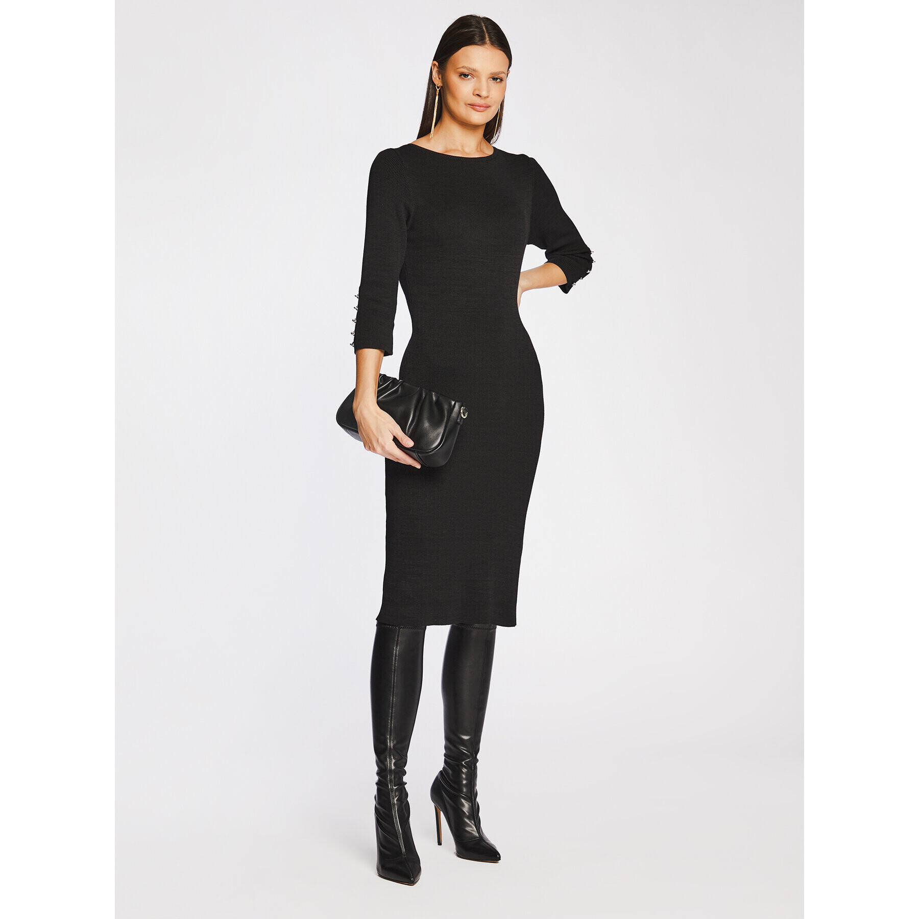 Rage Age Плетена рокля Bonnie Черен Slim Fit - Pepit.bg