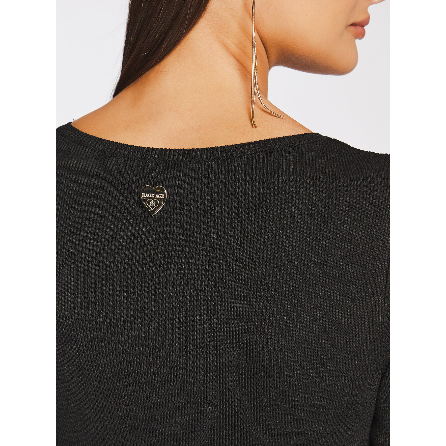 Rage Age Плетена рокля Bonnie Черен Slim Fit - Pepit.bg