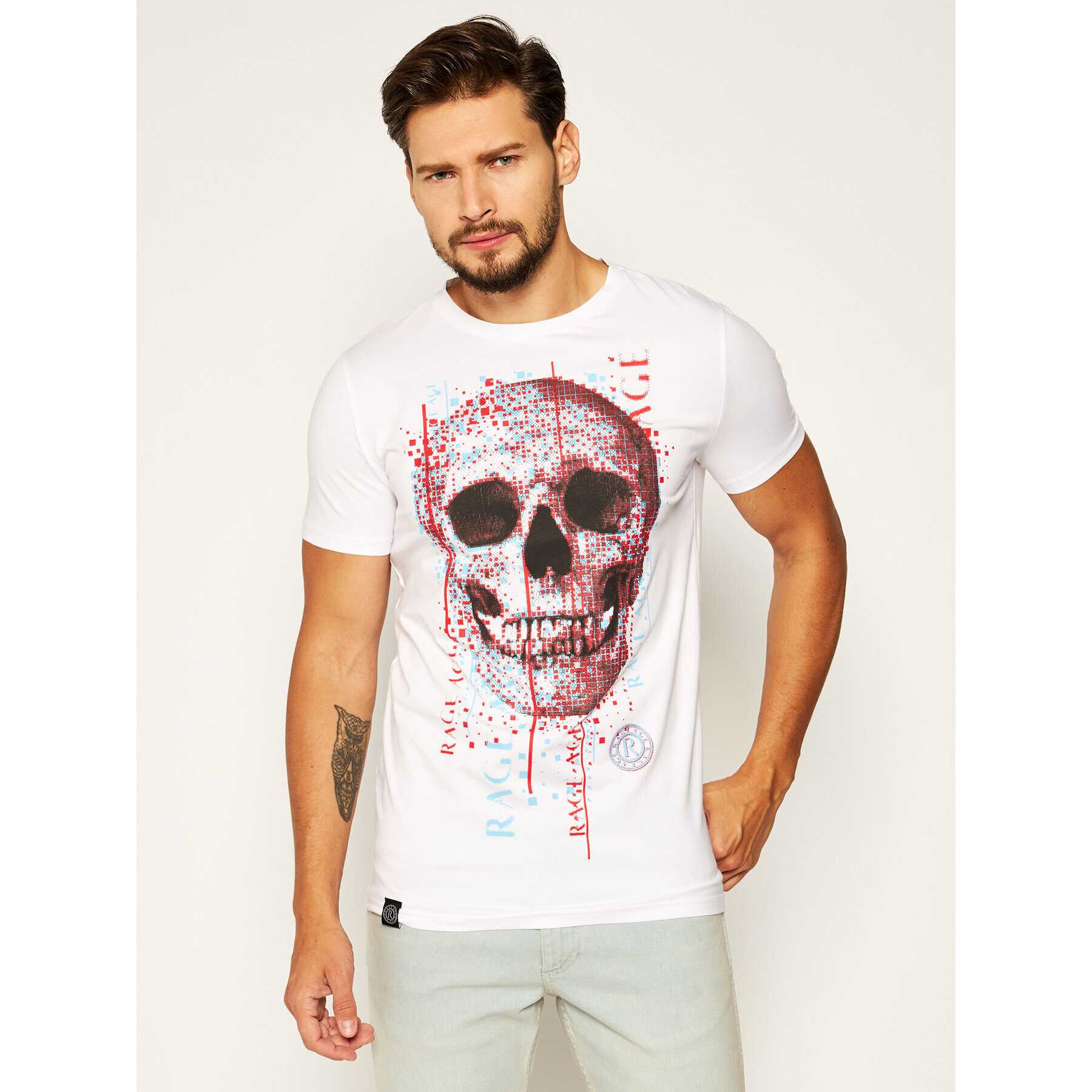 Rage Age Тишърт Bad Boy 1 Бял Slim Fit - Pepit.bg