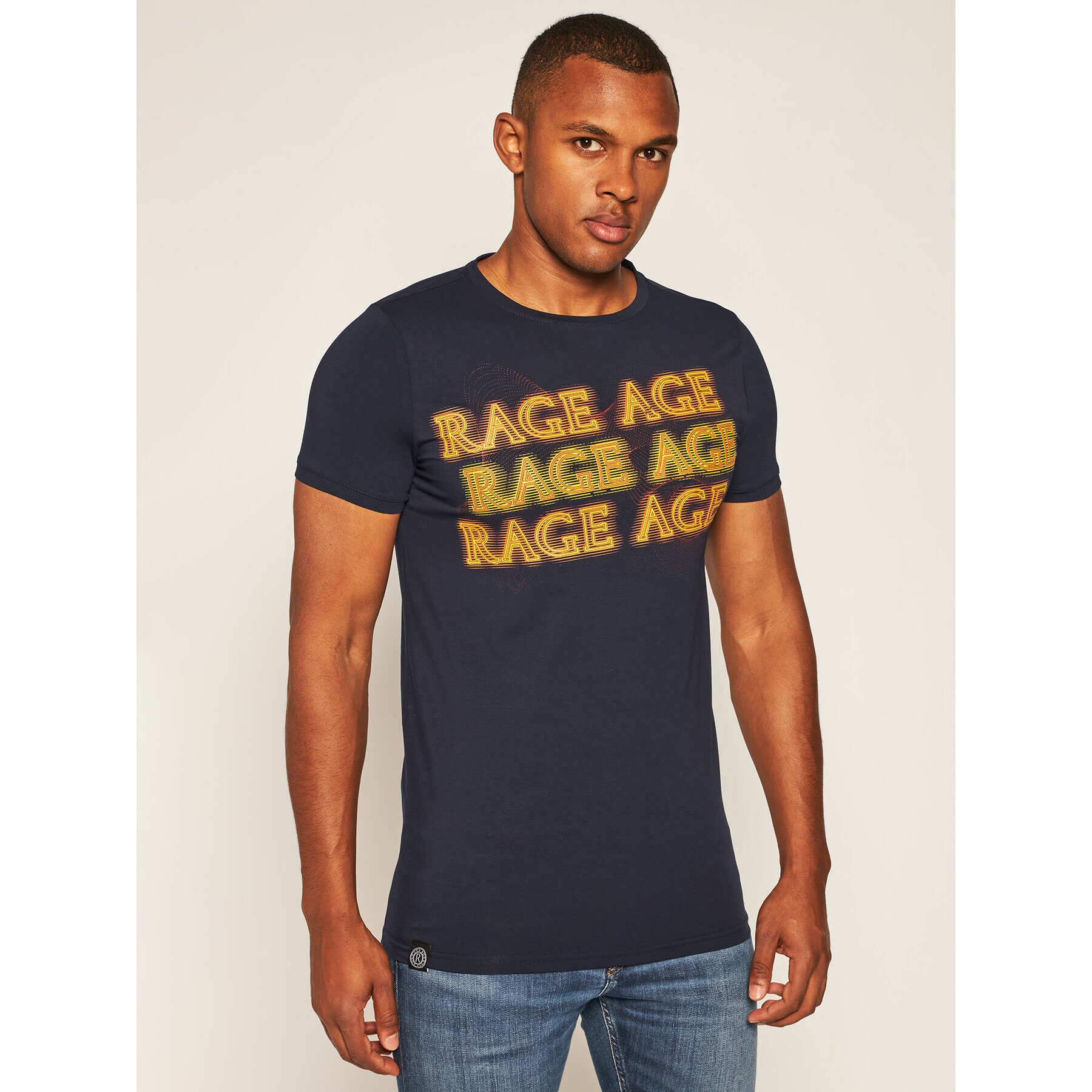 Rage Age Тишърт Heat Тъмносин Slim Fit - Pepit.bg