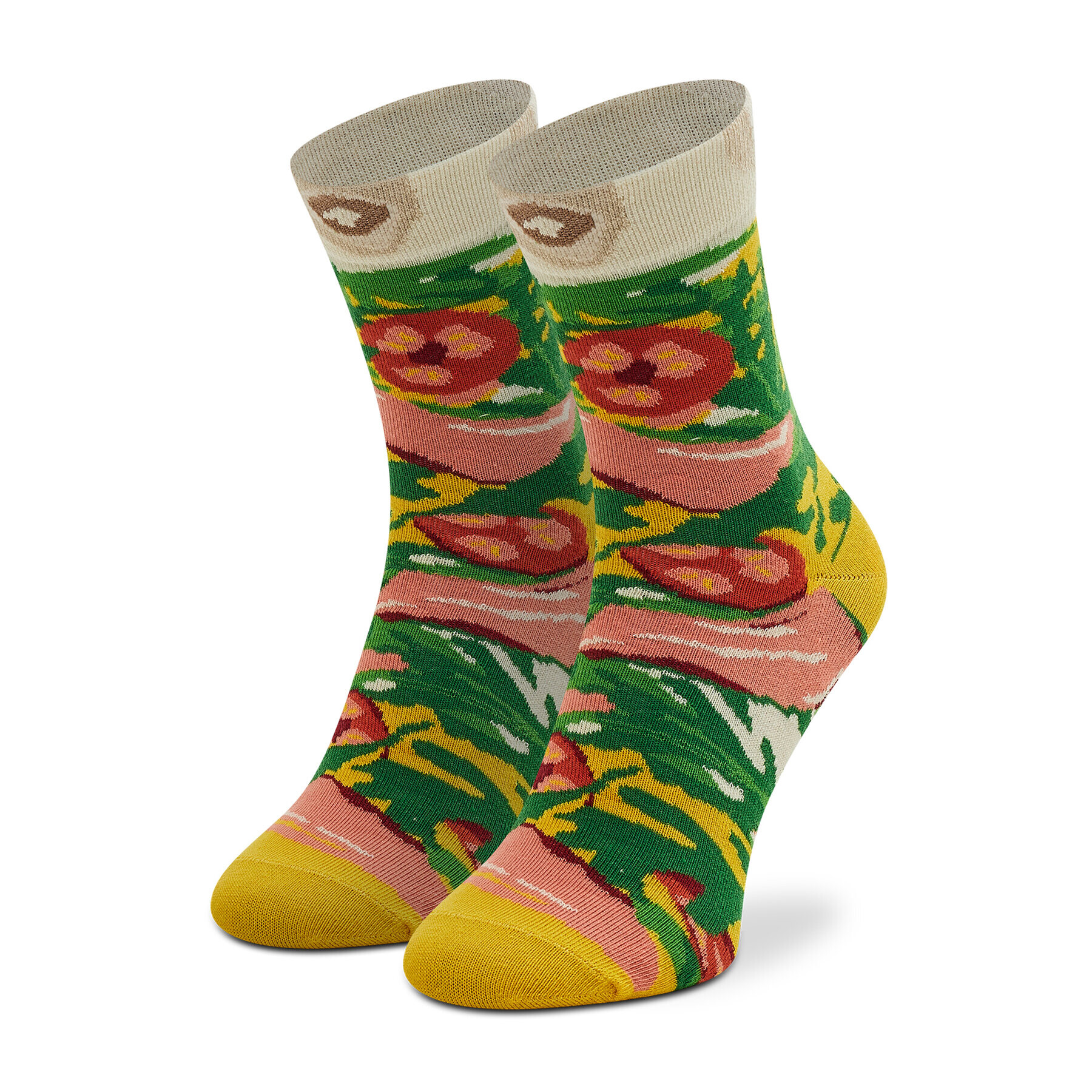 Rainbow Socks Дълги чорапи unisex Pizza Socks Box Slice Italiana Жълт - Pepit.bg