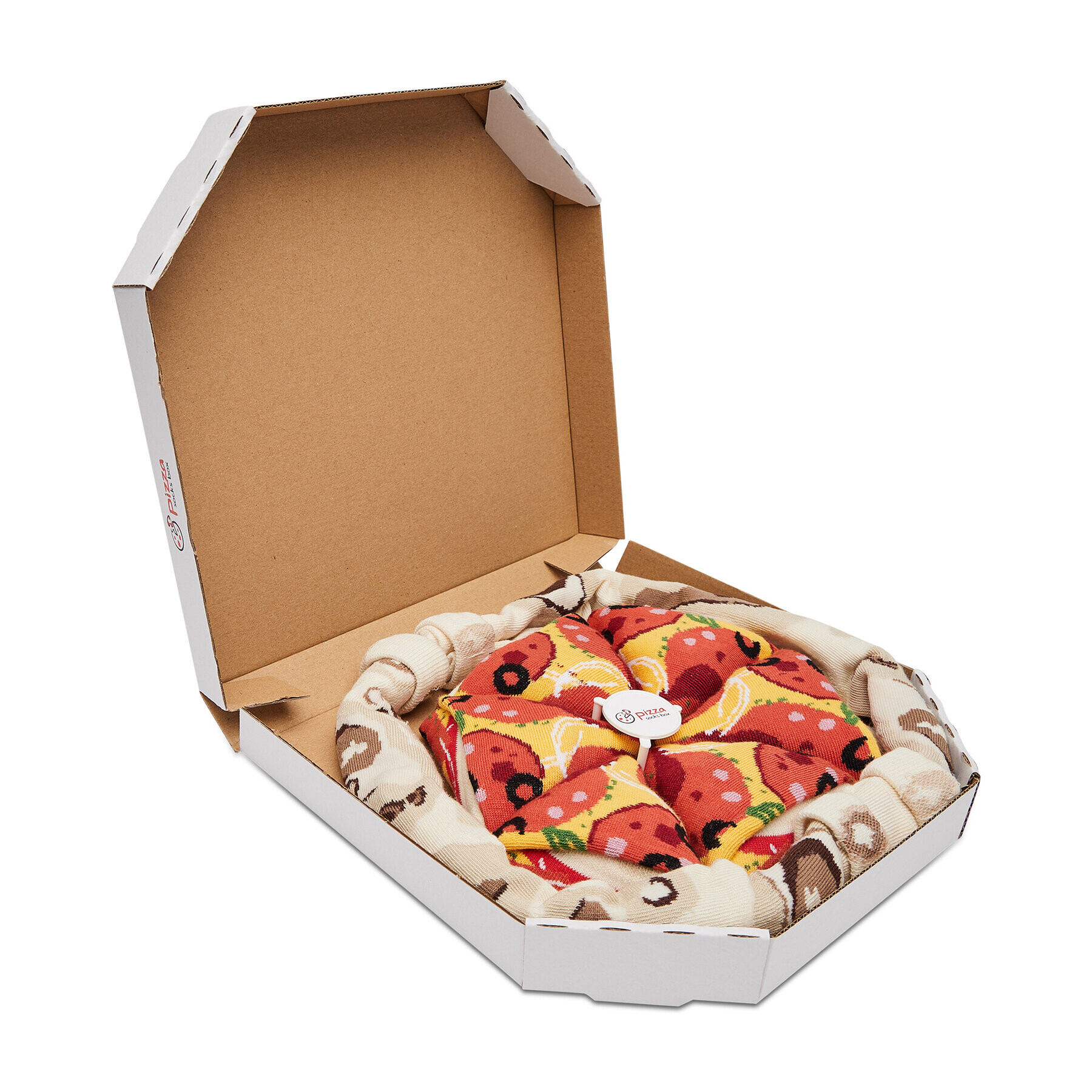 Rainbow Socks Комплект 4 чифта дълги чорапи унисекс Pizza Socks Box Pepperonii Pak Червен - Pepit.bg