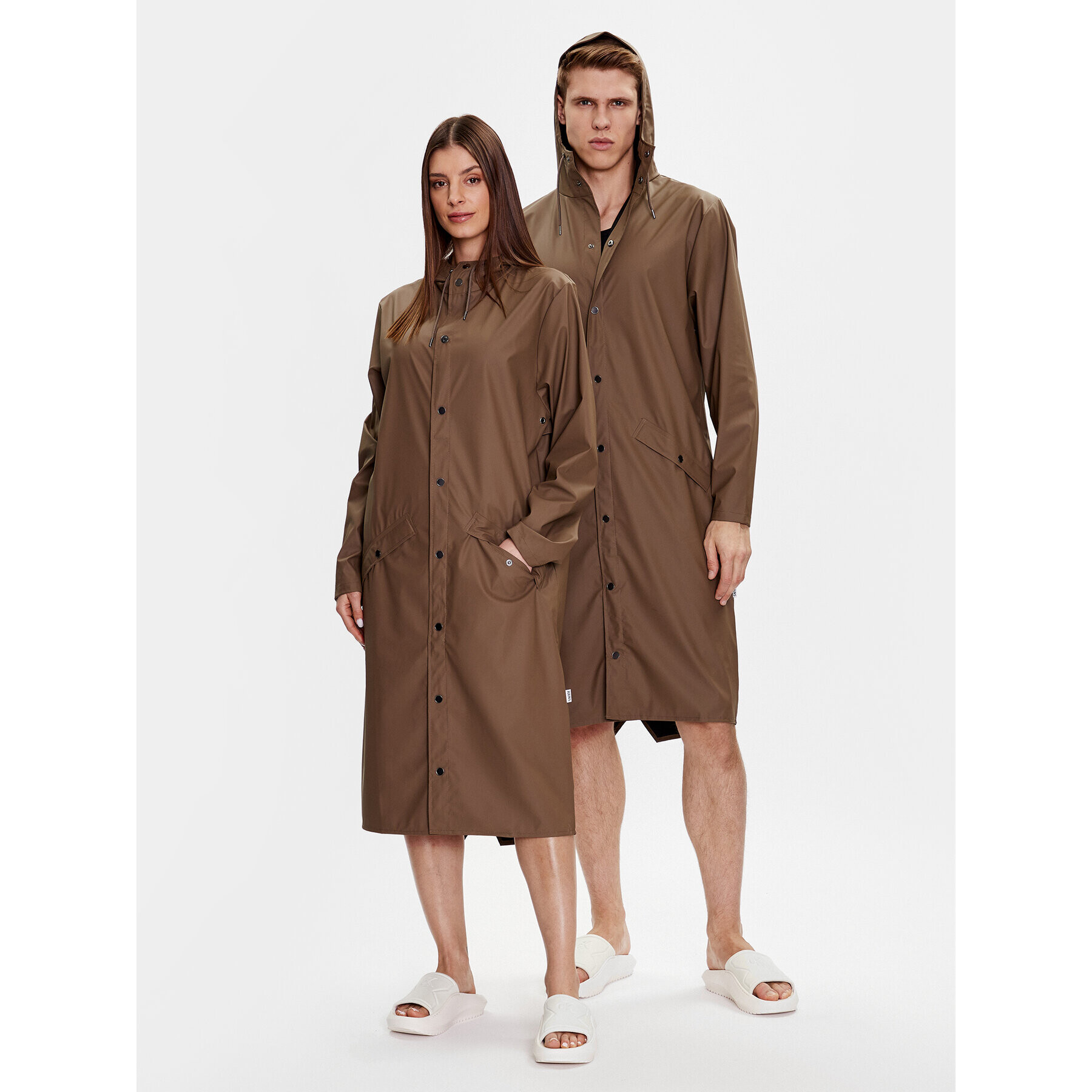 Rains Яке за дъжд 18360 Кафяв Regular Fit - Pepit.bg