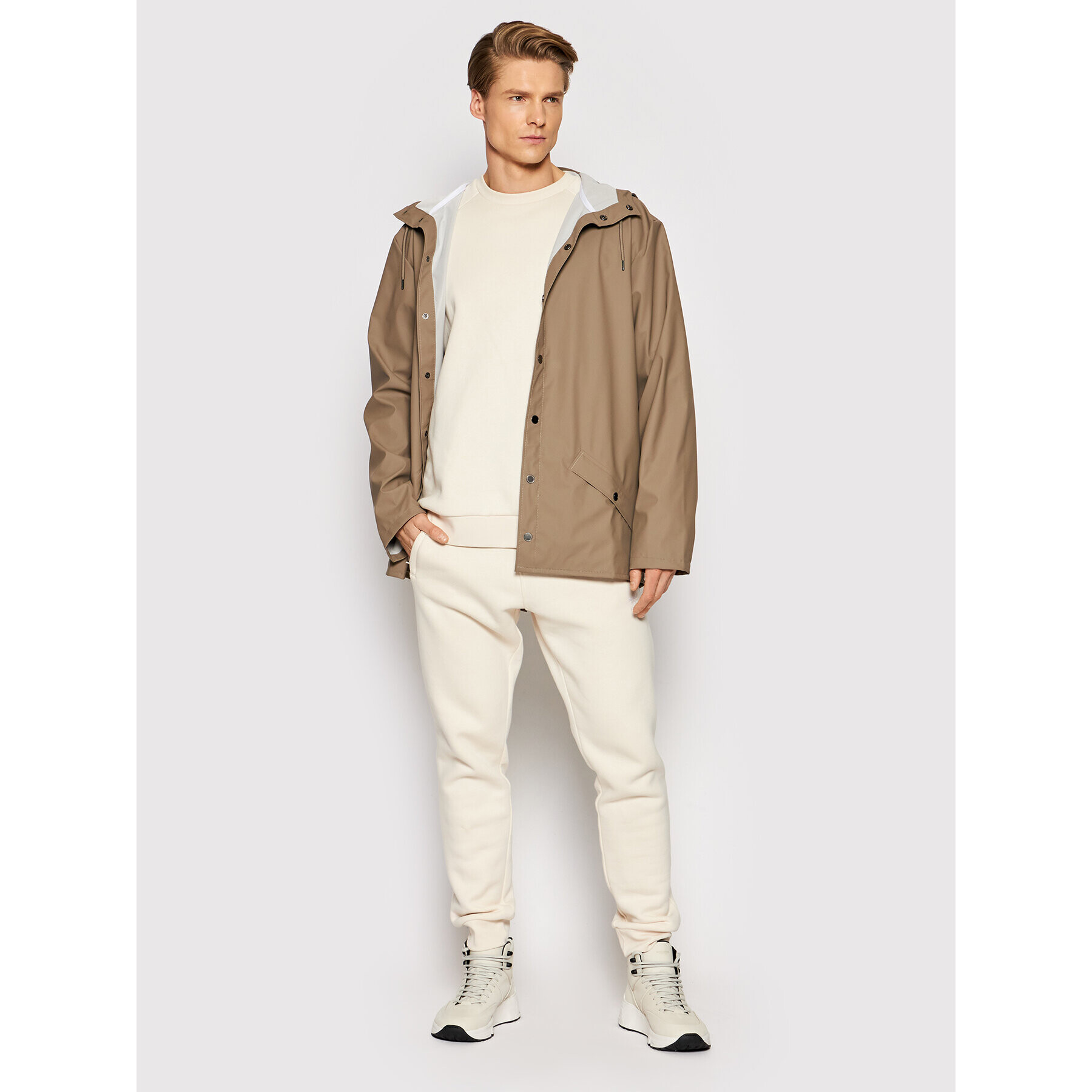 Rains Яке за дъжд Unisex 12010 Кафяв Regular Fit - Pepit.bg