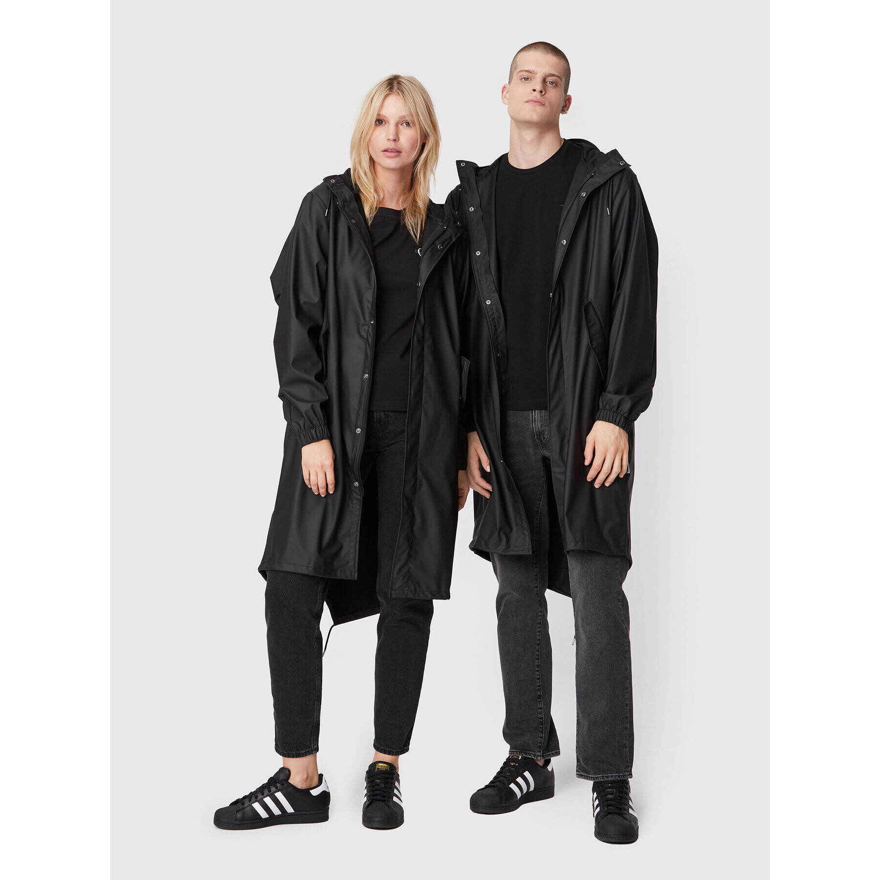 Rains Парка Unisex 18140 Черен Regular Fit - Pepit.bg