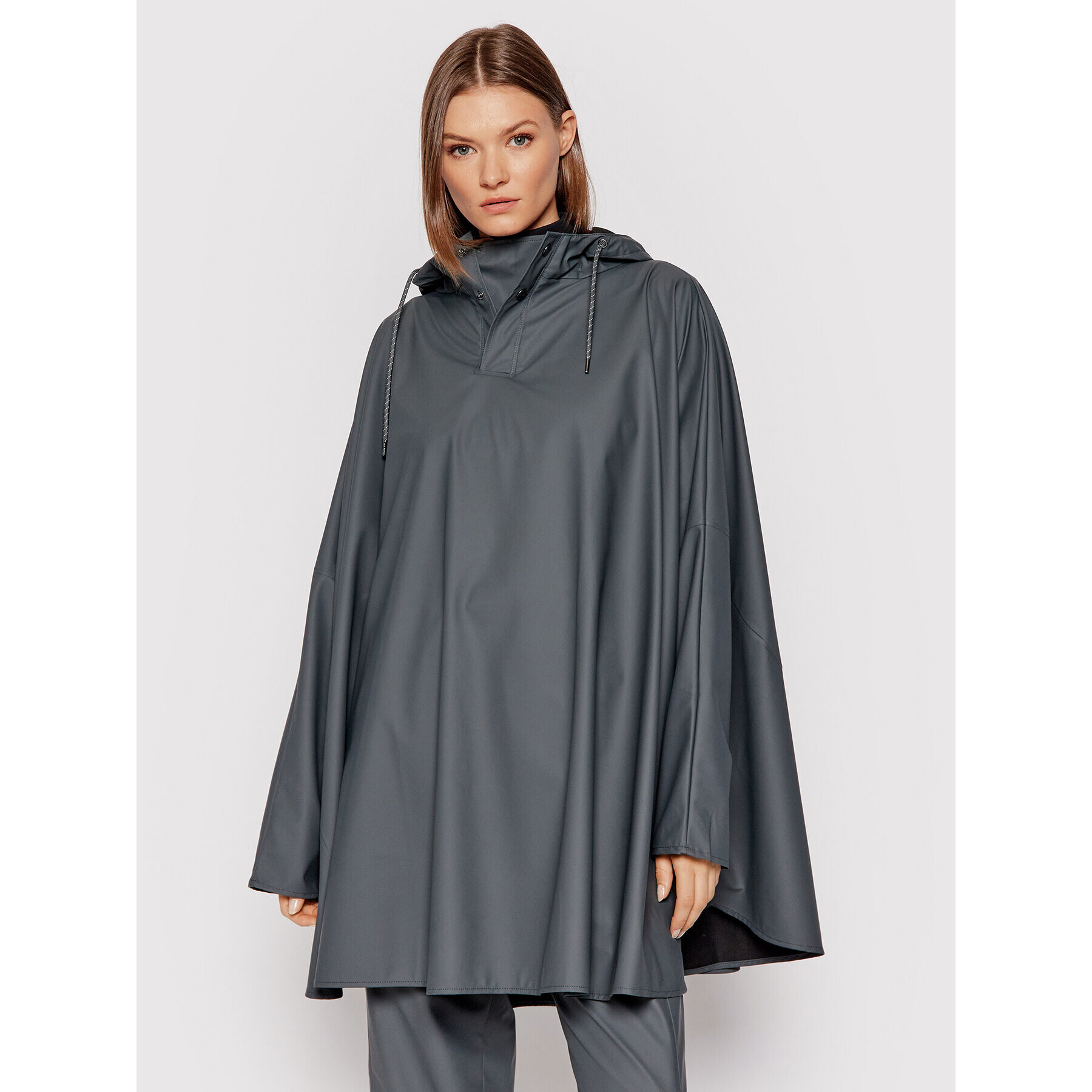 Rains Пончо Unisex 1811 Сив Loose Fit - Pepit.bg