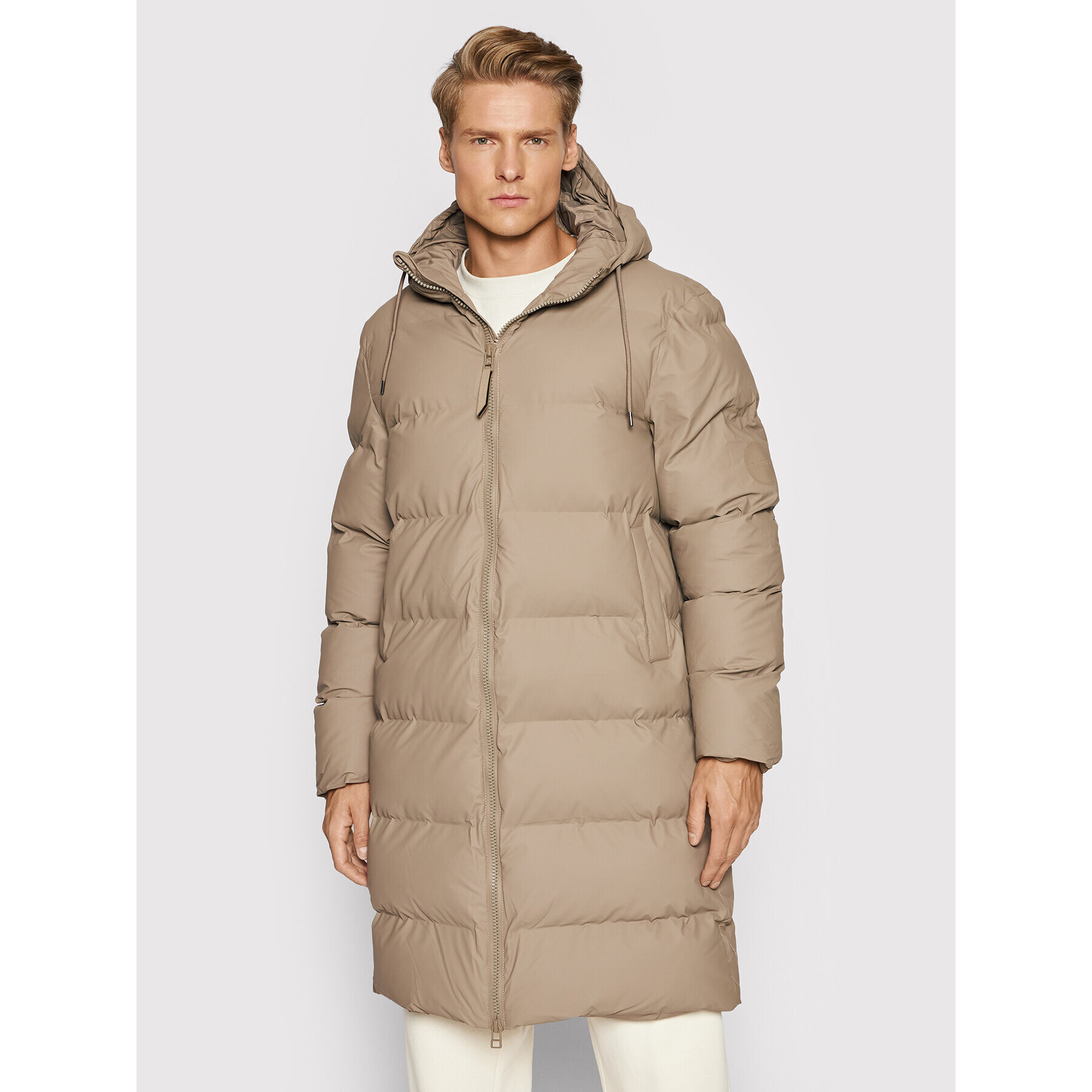 Rains Пухено яке Unisex 1507 Бежов Regular Fit - Pepit.bg