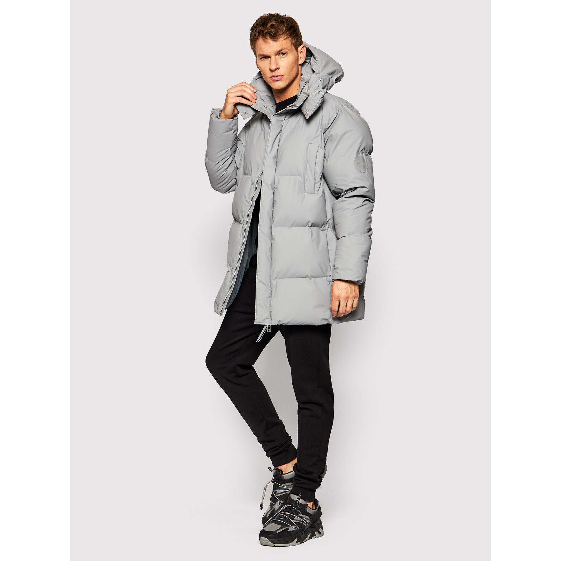 Rains Пухено яке Unisex 1527 Сив Regular Fit - Pepit.bg