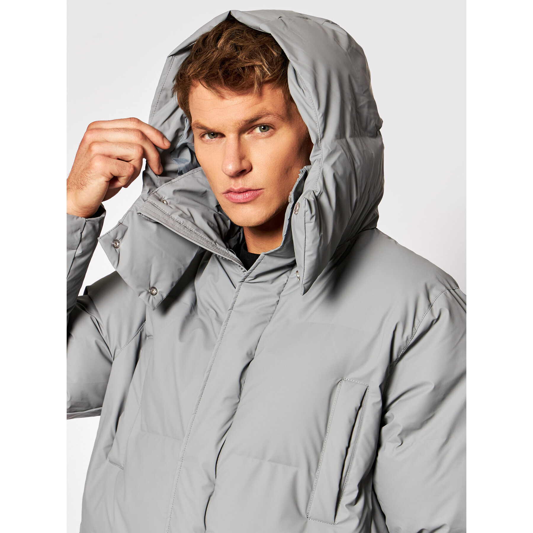 Rains Пухено яке Unisex 1527 Сив Regular Fit - Pepit.bg