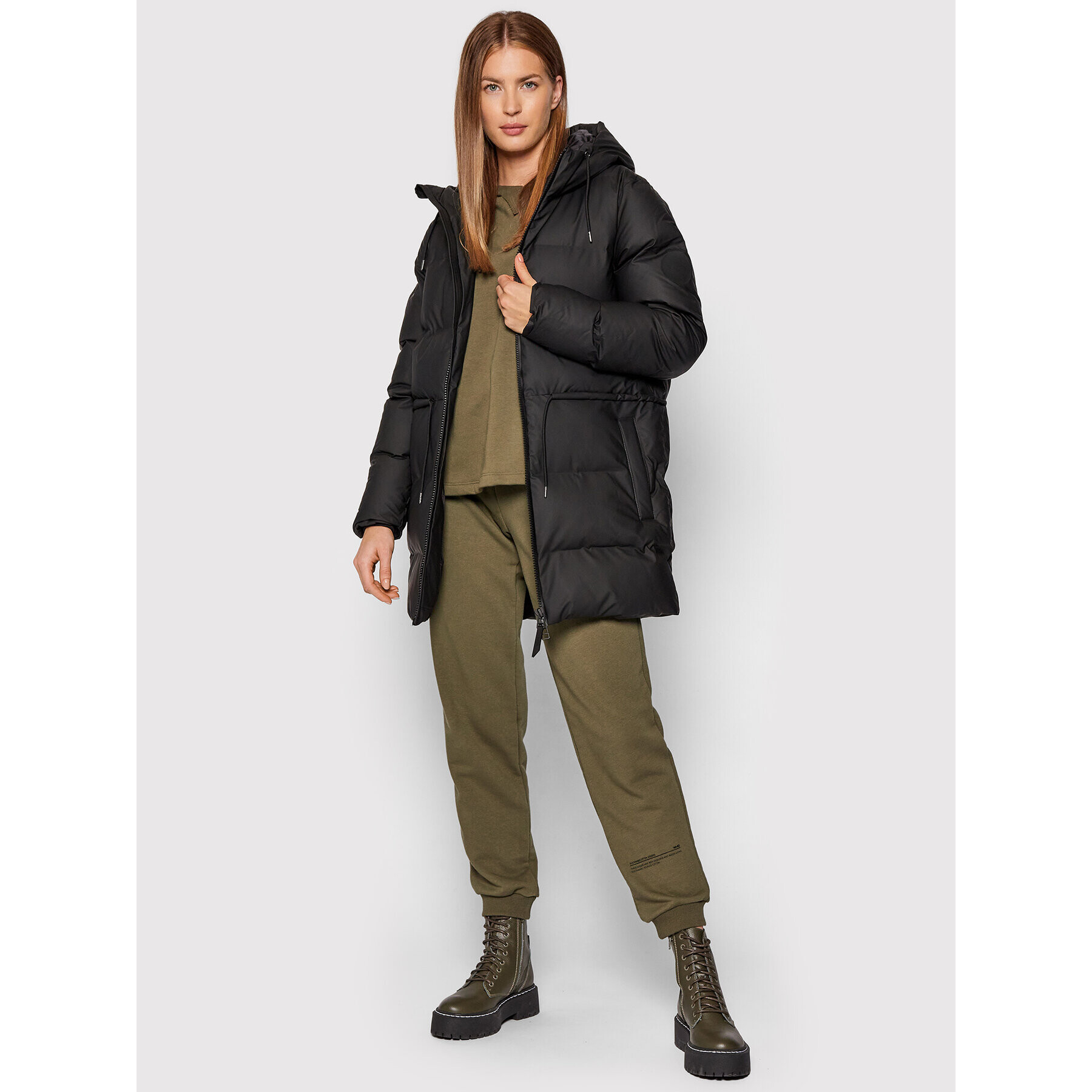 Rains Пухено яке Unisex 1537 Черен Regular Fit - Pepit.bg