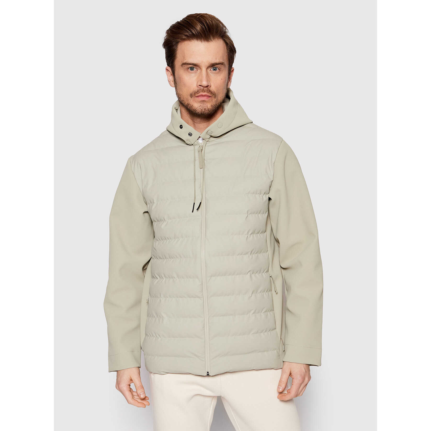 Rains Пухено яке Unisex 15450 Бежов Regular Fit - Pepit.bg