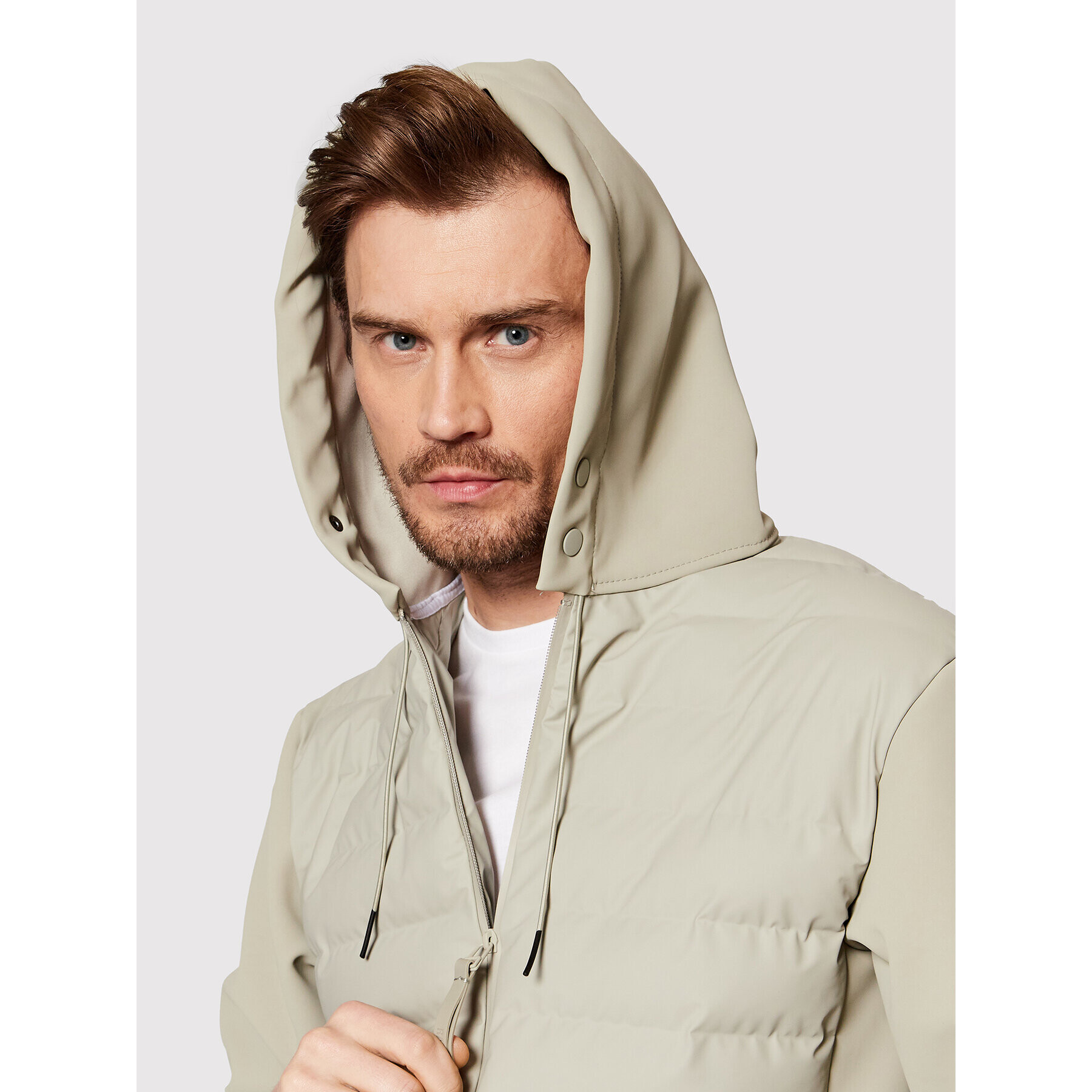 Rains Пухено яке Unisex 15450 Бежов Regular Fit - Pepit.bg