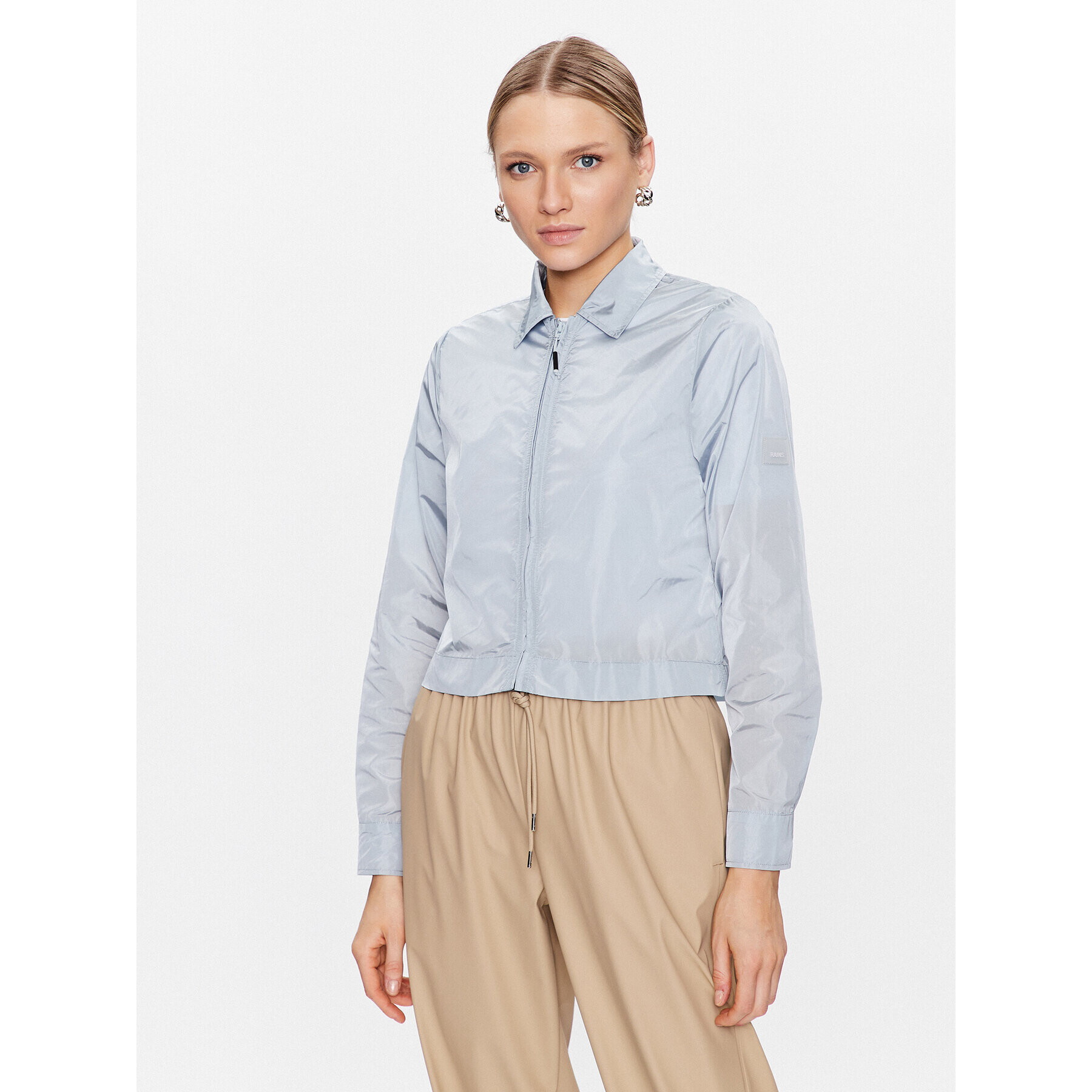 Rains Риза 18930 Син Cropped Fit - Pepit.bg