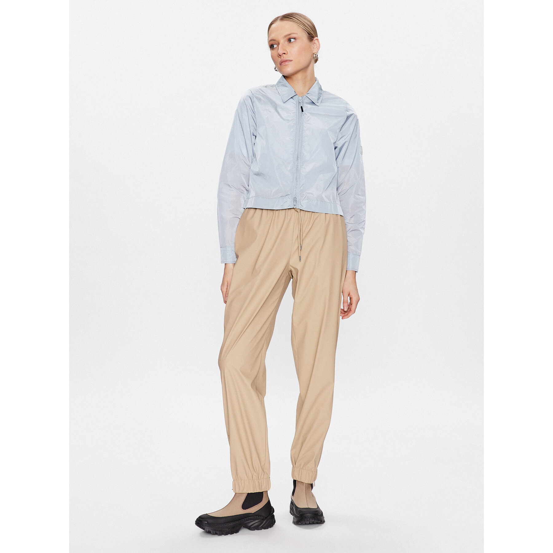 Rains Риза 18930 Син Cropped Fit - Pepit.bg