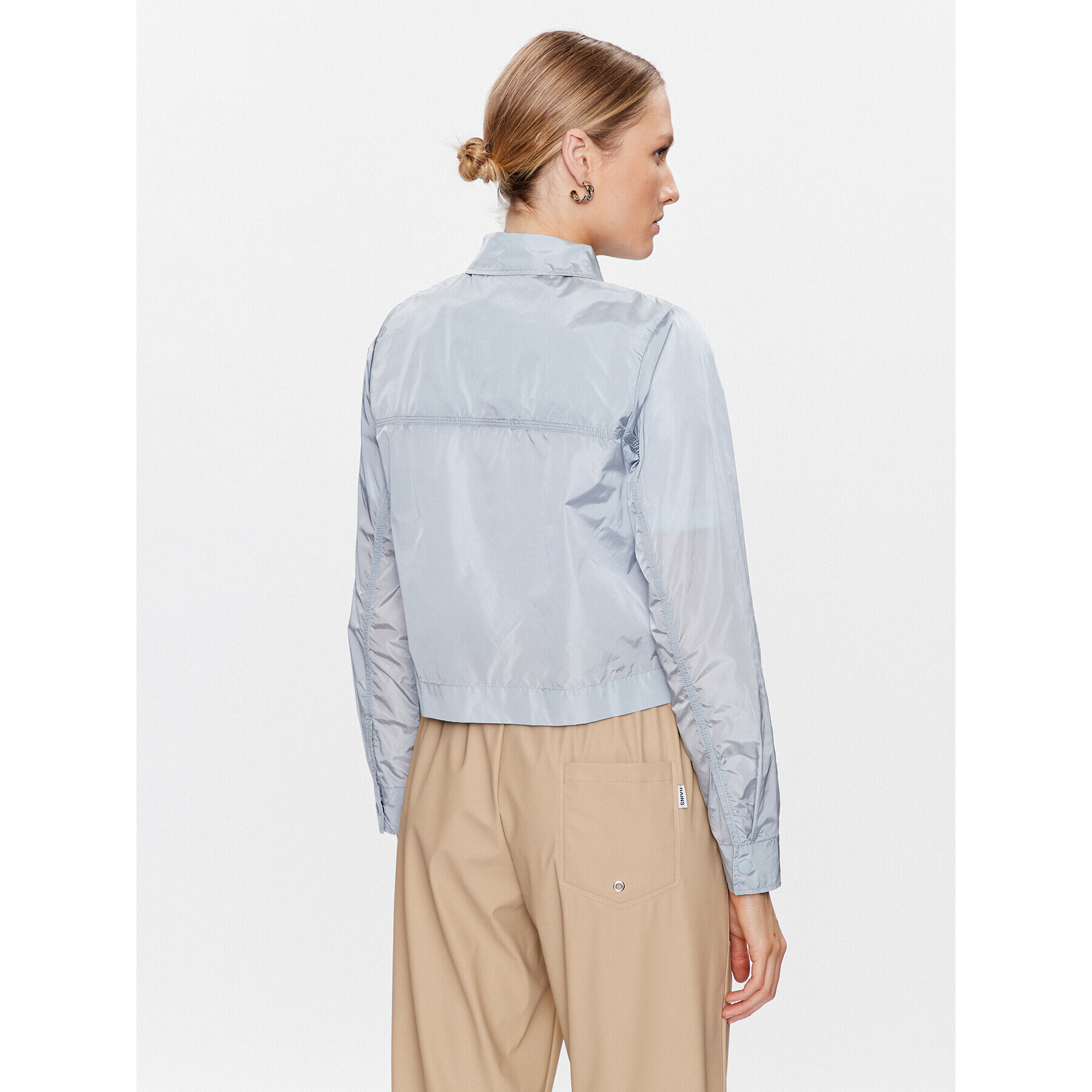 Rains Риза 18930 Син Cropped Fit - Pepit.bg