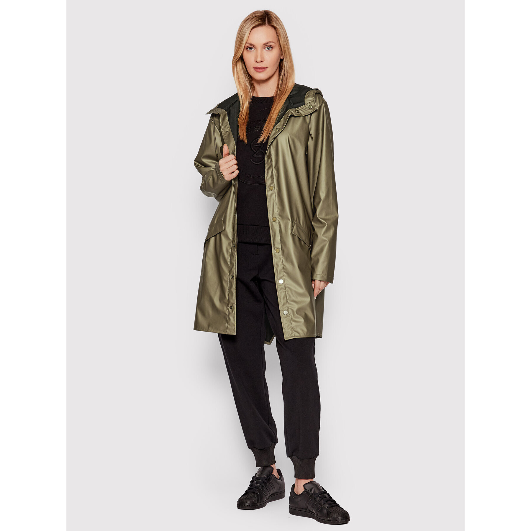 Rains Яке за дъжд 12020 Зелен Regular Fit - Pepit.bg