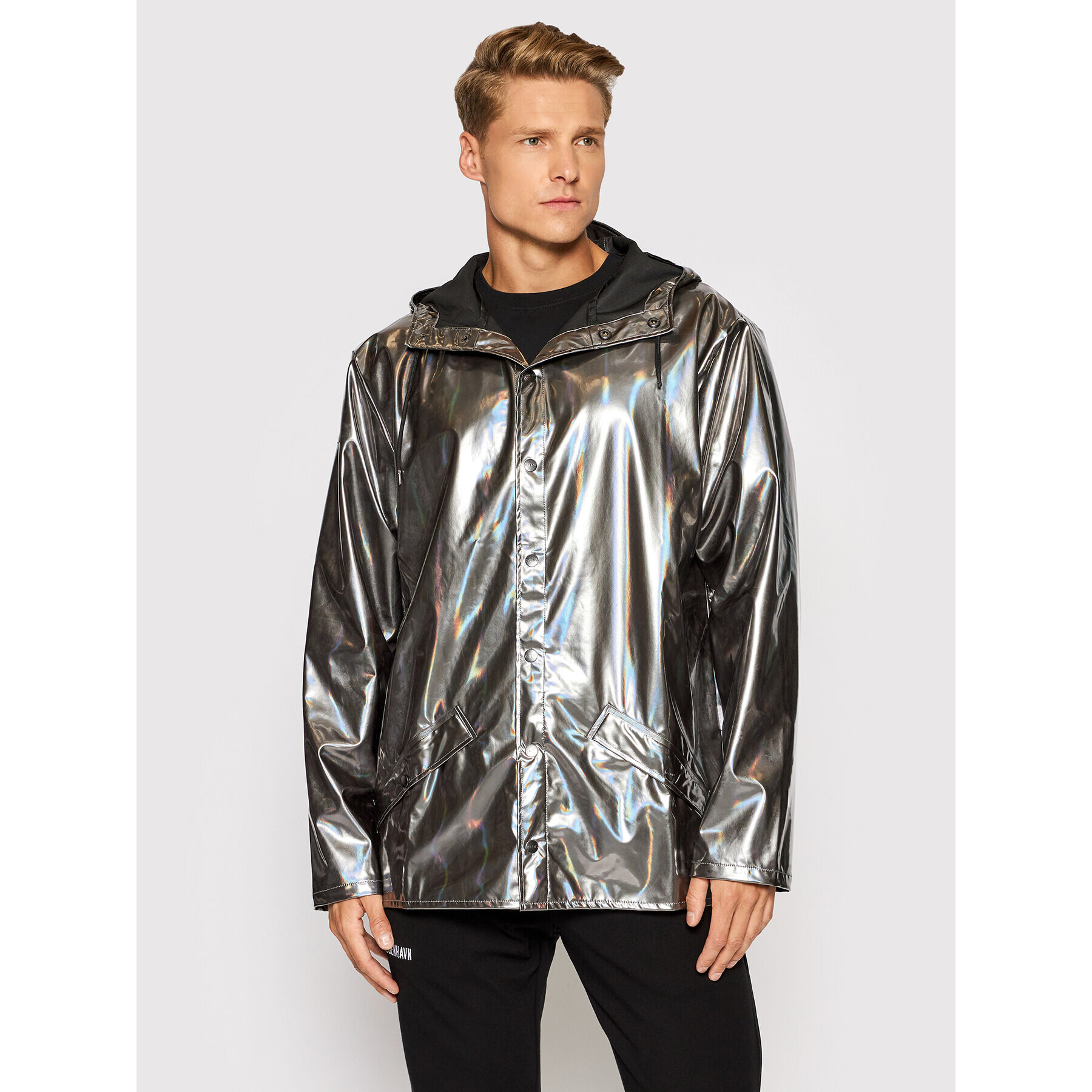 Rains Яке за дъжд Unisex 1801 Сребрист Regular Fit - Pepit.bg