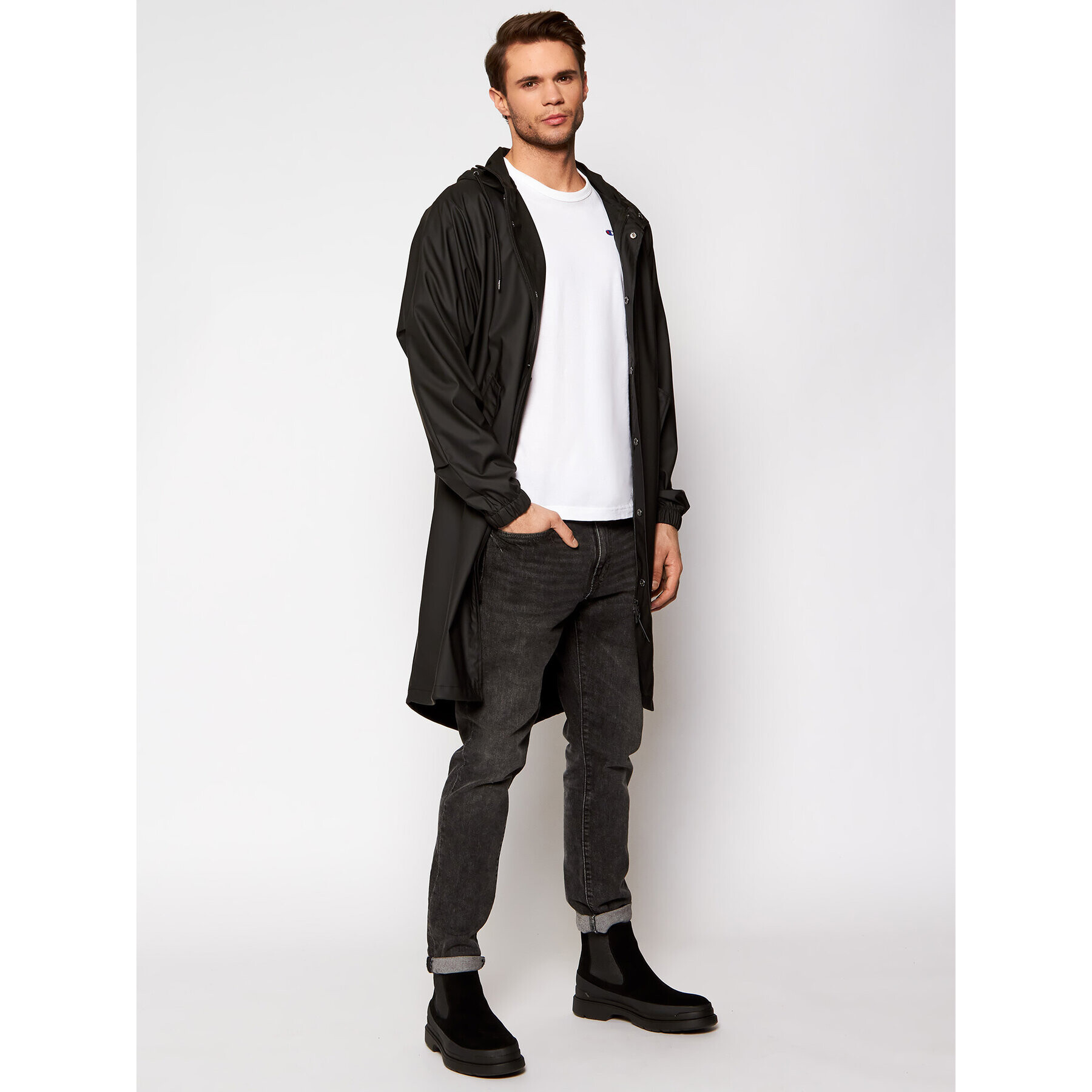 Rains Яке за дъжд Unisex 1814 Черен Casual Fit - Pepit.bg